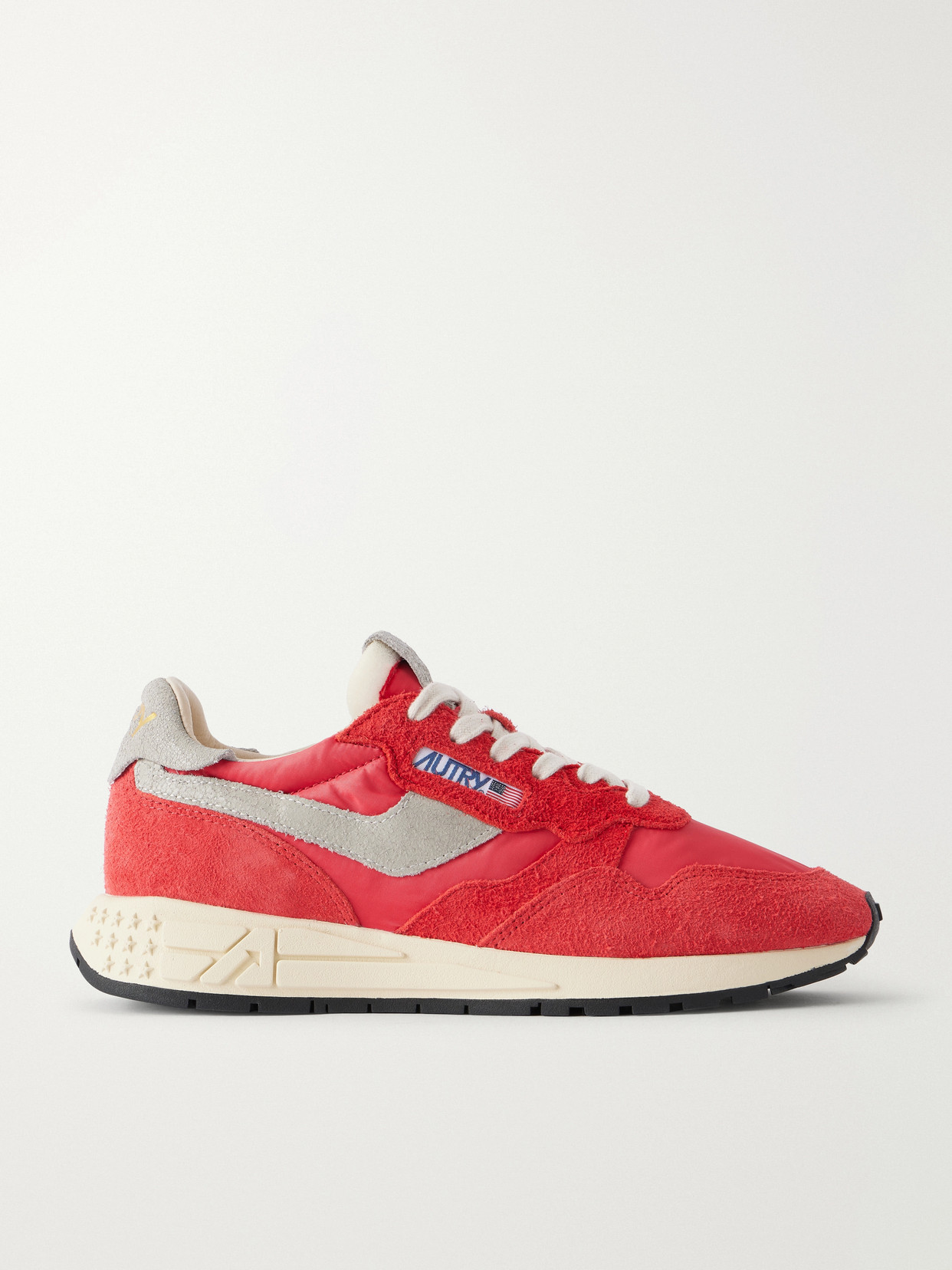 Autry Windspin Suede-trimmed Shell Sneakers In Red
