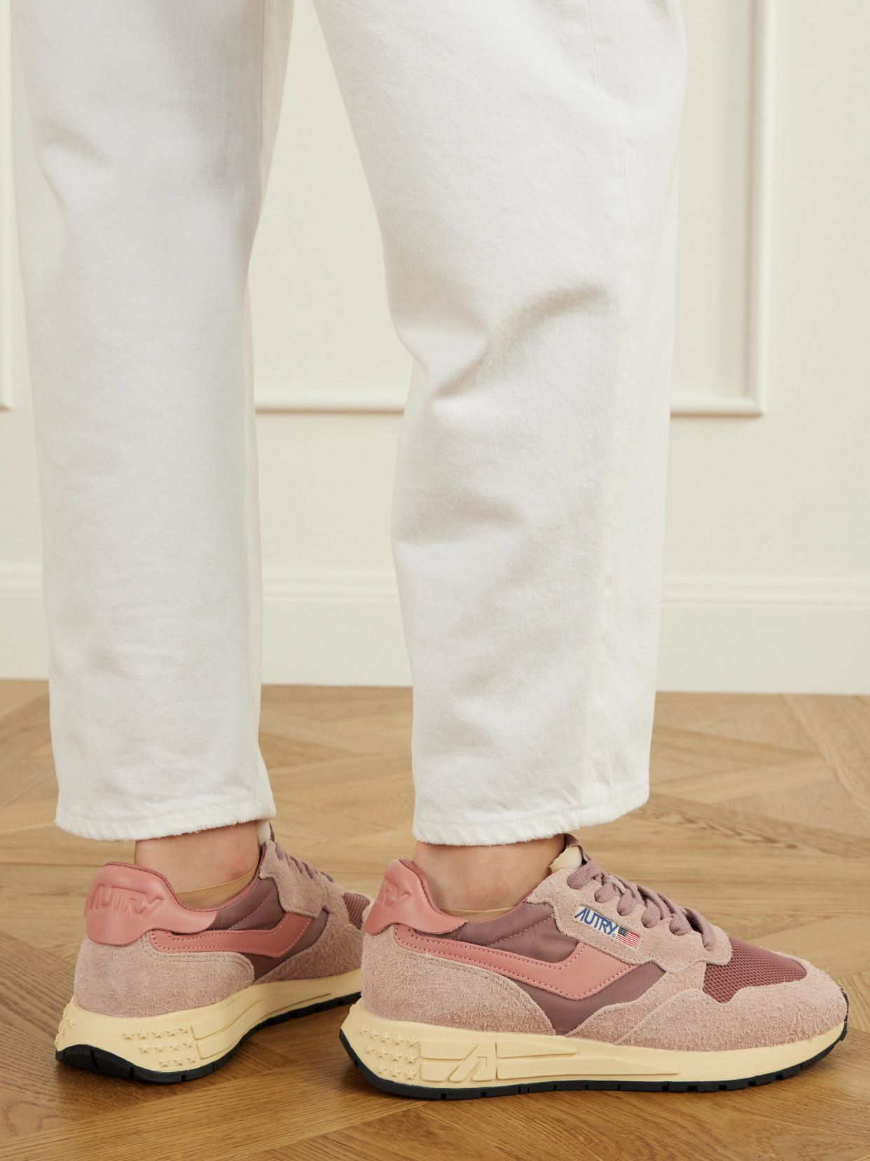 Reelwind Low Leather And Suede-Trimmed Mesh And Sneakers