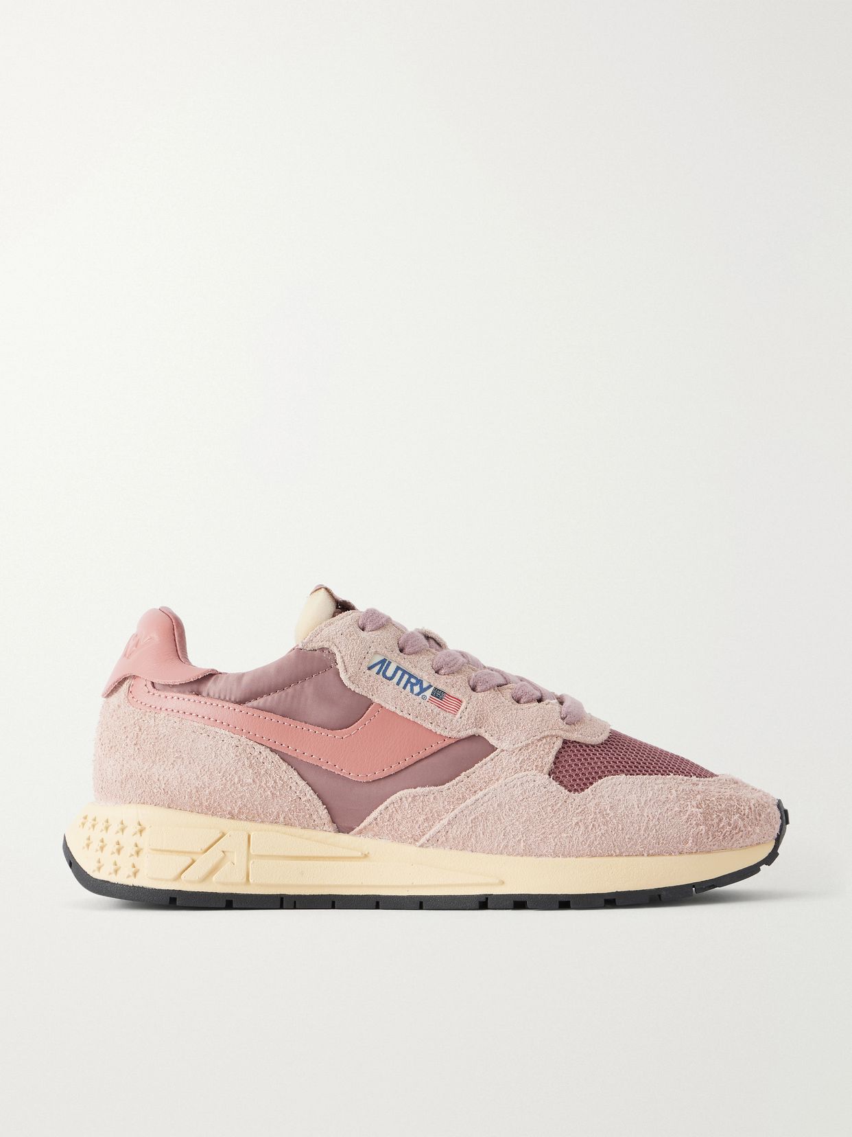 Reelwind Low leather and suede-trimmed mesh and shell sneakers