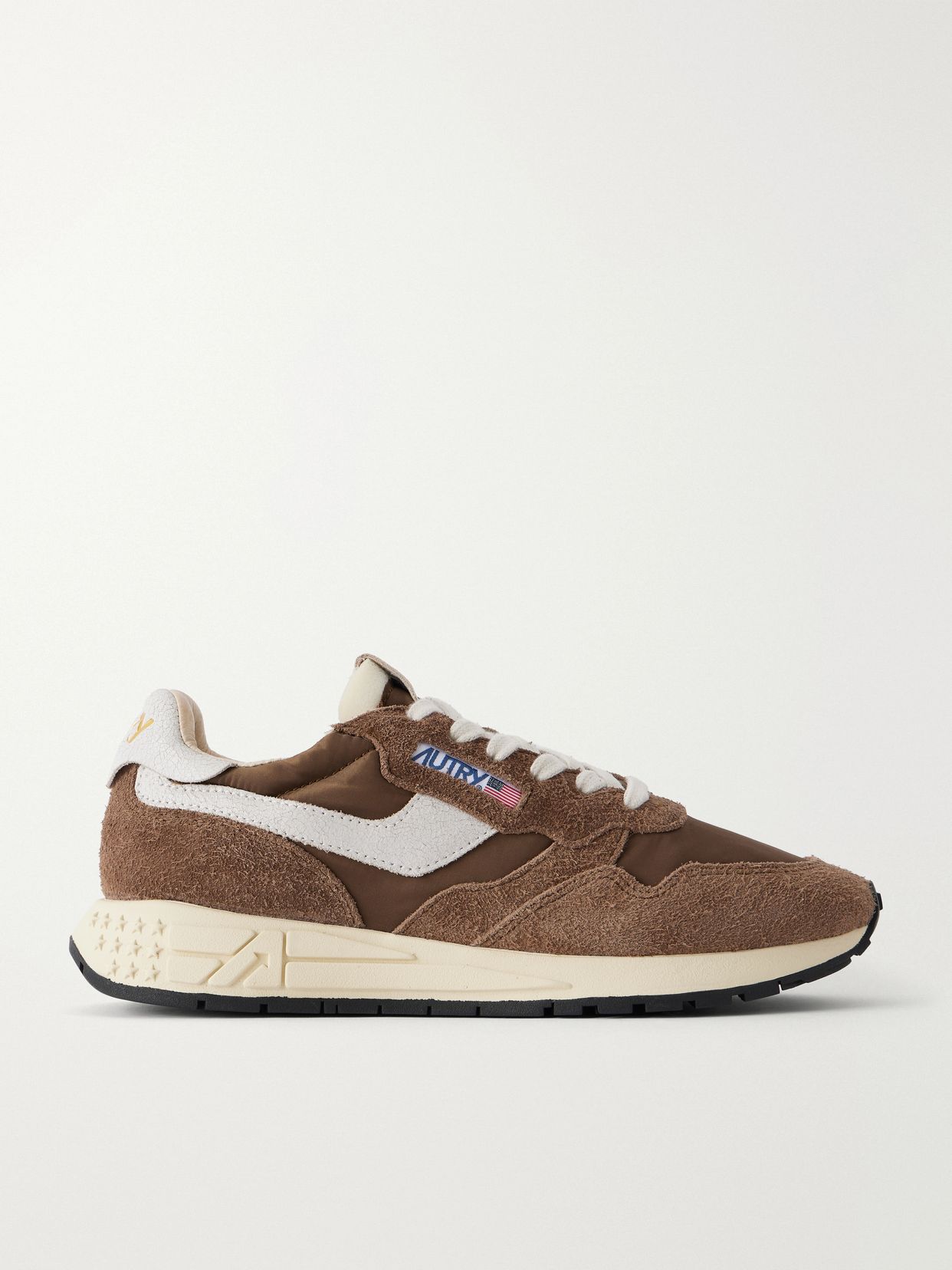 Reelwind Low suede-trimmed leather sneakers