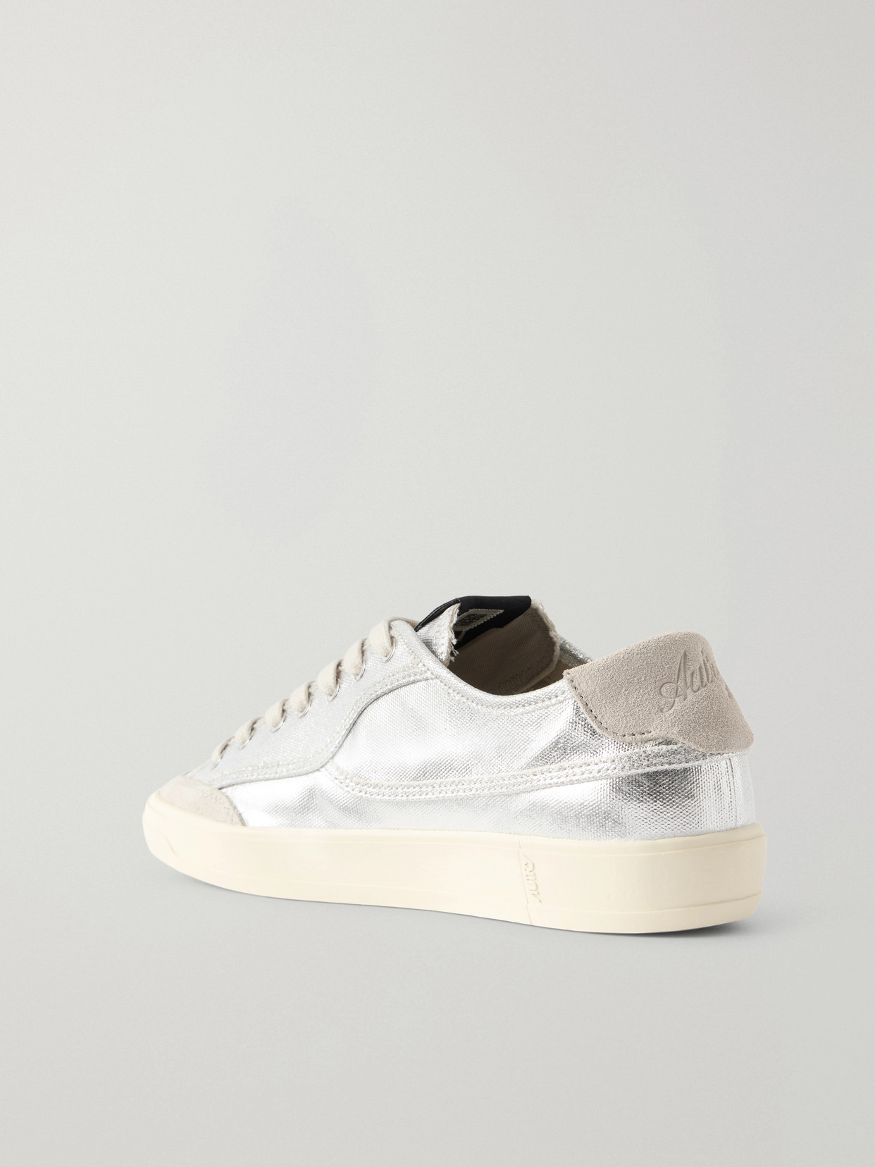 Autry Windscape Low Silver Canvas Suede Cow Leather Rubber Sneakers In Gray