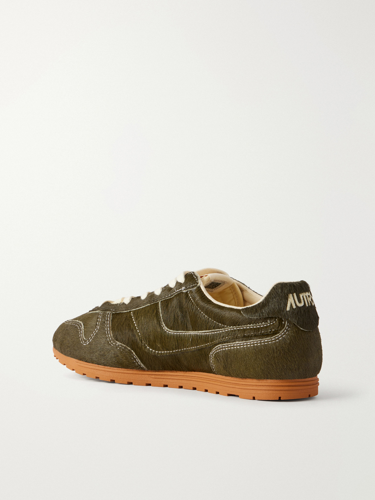 Windspin Low Logo-Embroidered Calf Hair Low-Top Sneakers