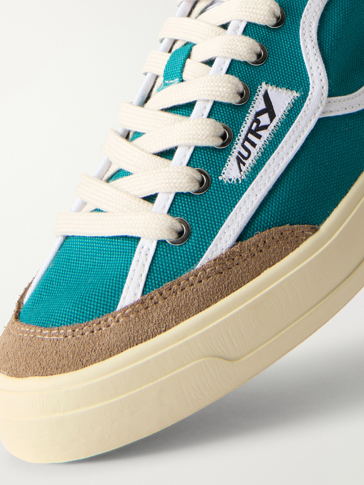 Windscape Low Suede-Trimmed Canvas Sneakers