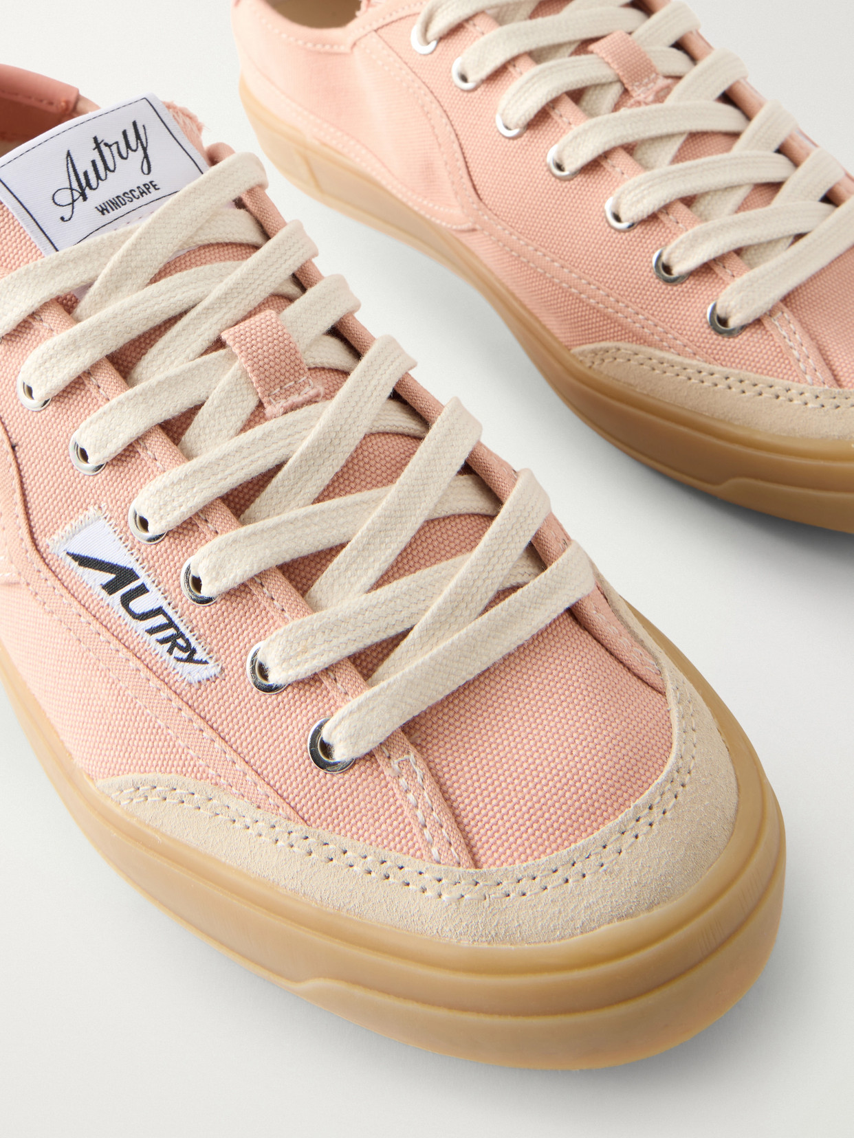 Windscape Low Suede-Trimmed Canvas Sneakers