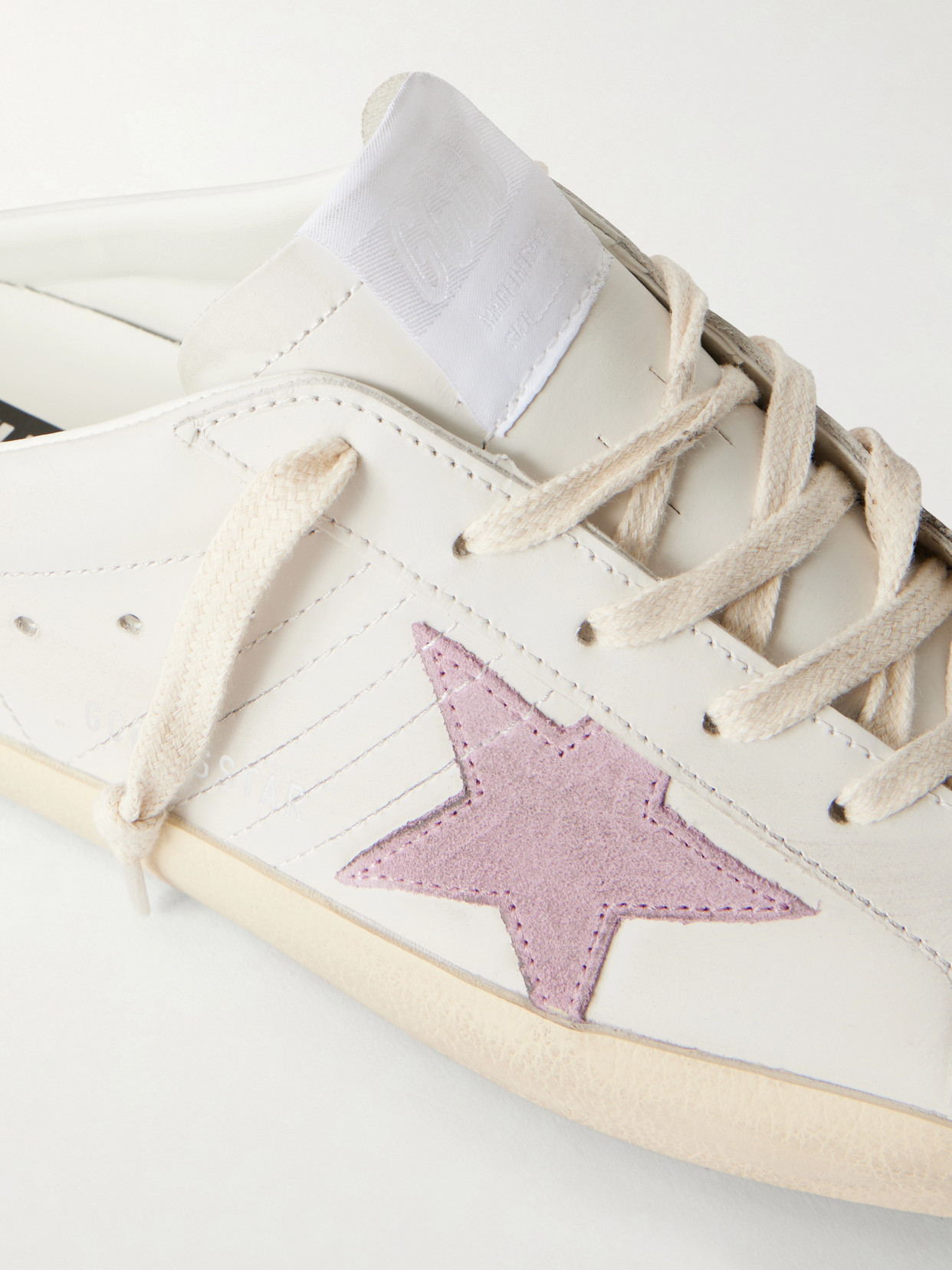 Super-Star Sabot Distressed Leather Slip-On Sneakers