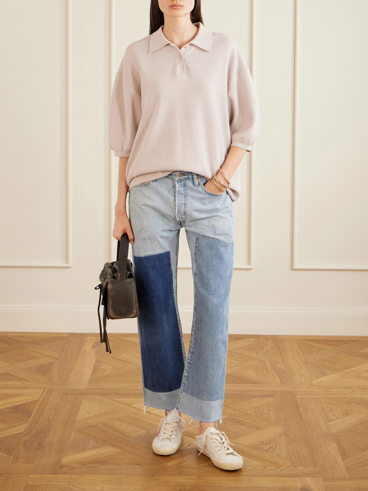 Super-Star Sabot Distressed Leather Slip-On Sneakers
