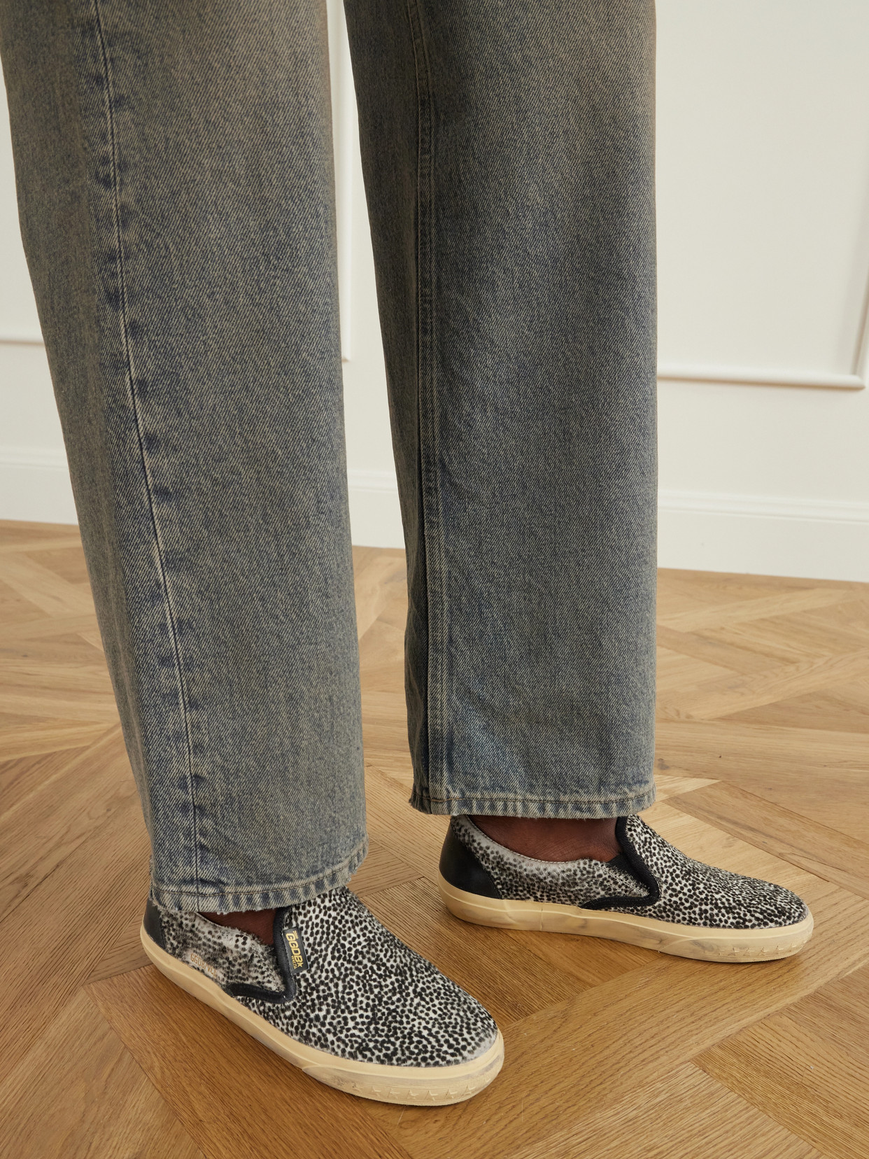 Vce Penstar Leather-Trimmed Animal-Print Sneakers