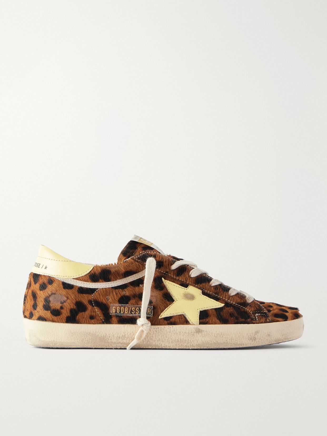 super star horsy distressed animal print calf hair and leather sneakers
