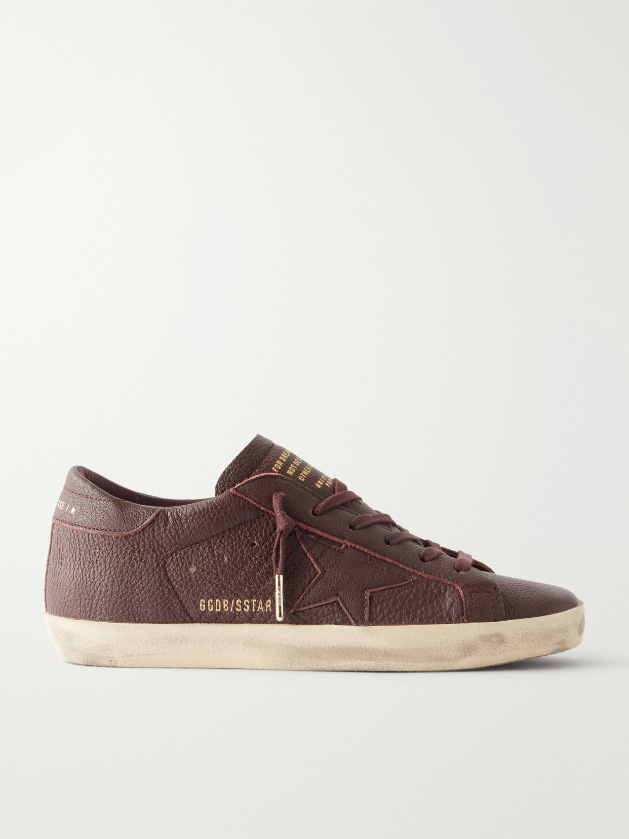 Golden Goose Super Star Leather Sneakers In Burgundy