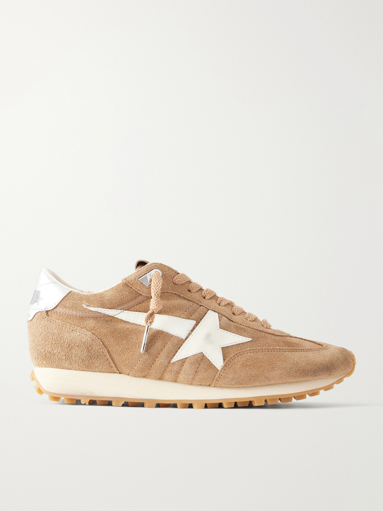 Golden Goose Running Marathon Suede Sneakers In Neutrals