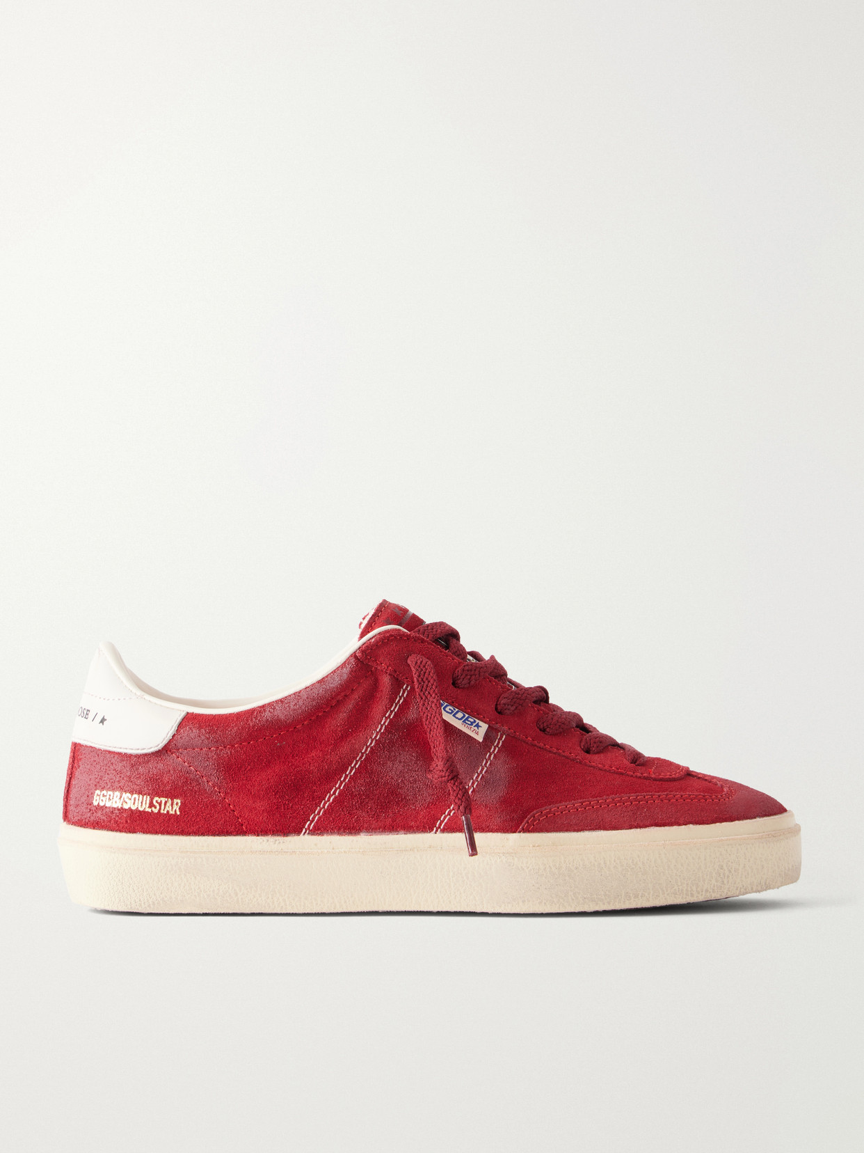 Golden Goose Soul-star Leather-trimmed Suede Sneakers In Red