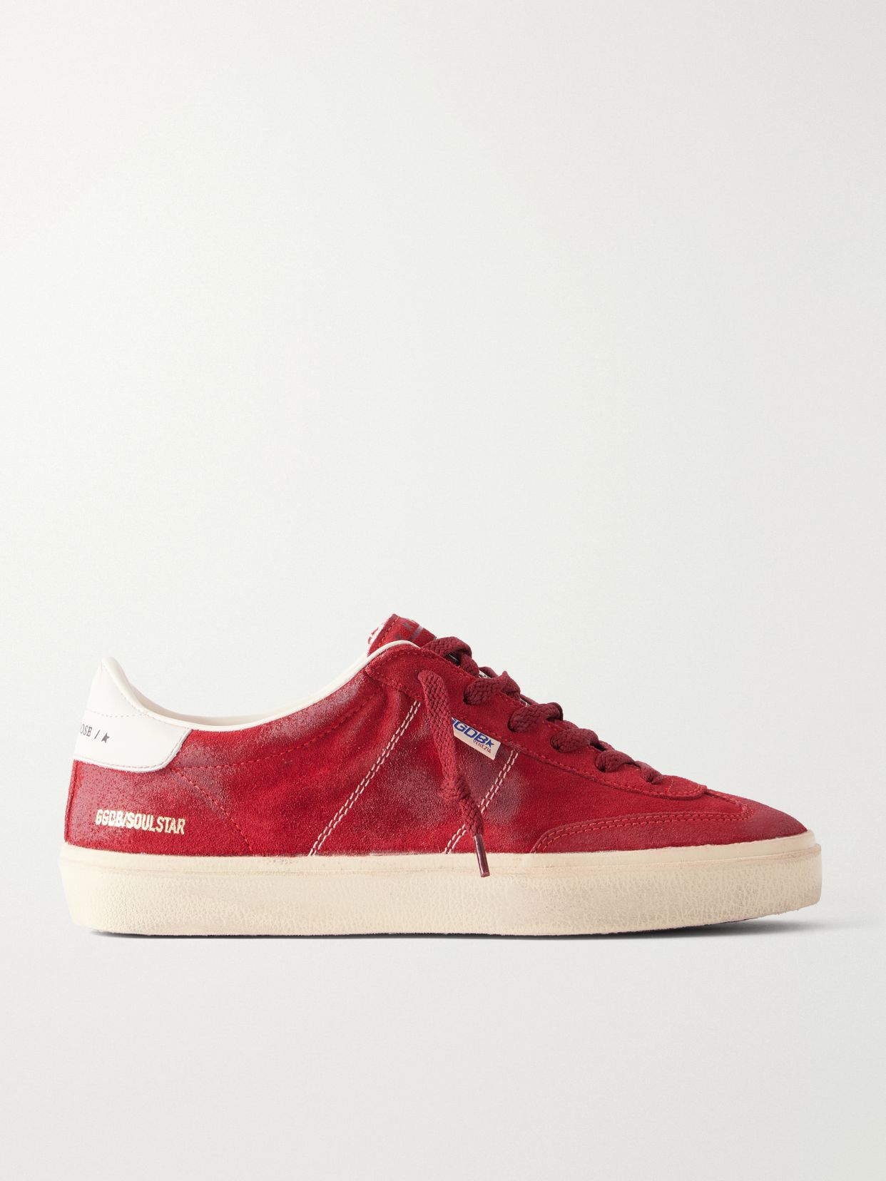 soul star leather trimmed suede sneakers