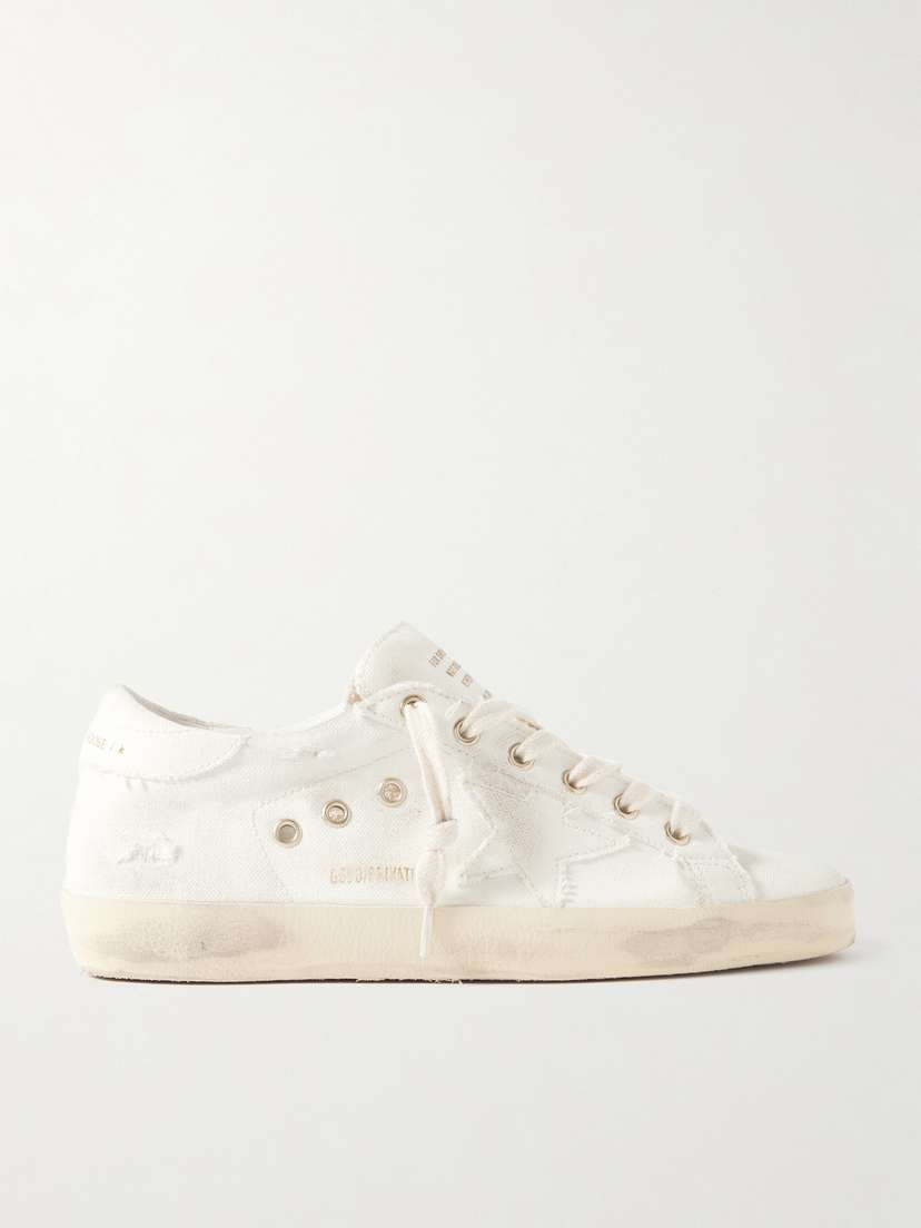 Golden Goose Super-star Distressed Canvas Sneakers