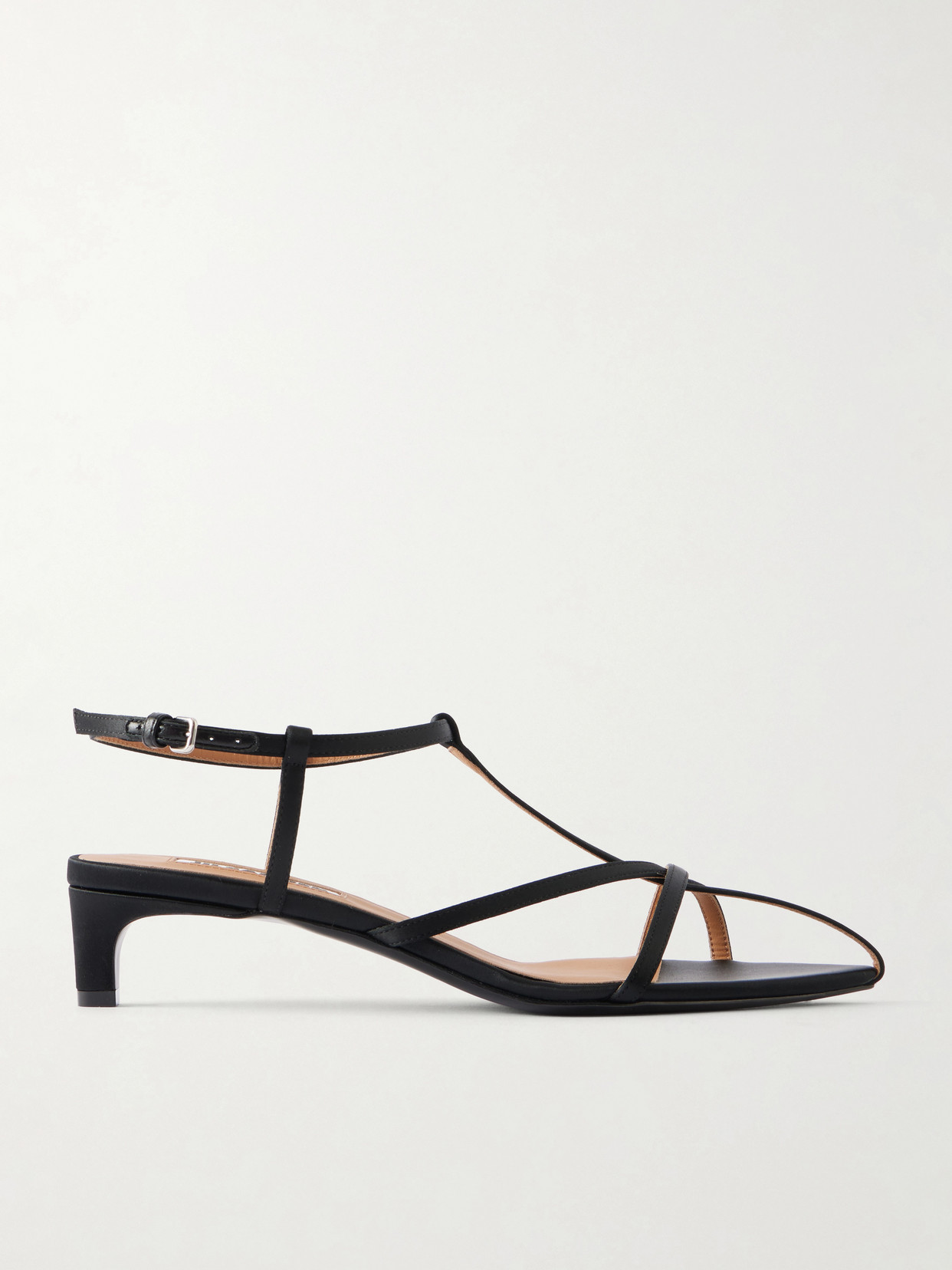 Jil Sander Cage Satin Sandals In Black