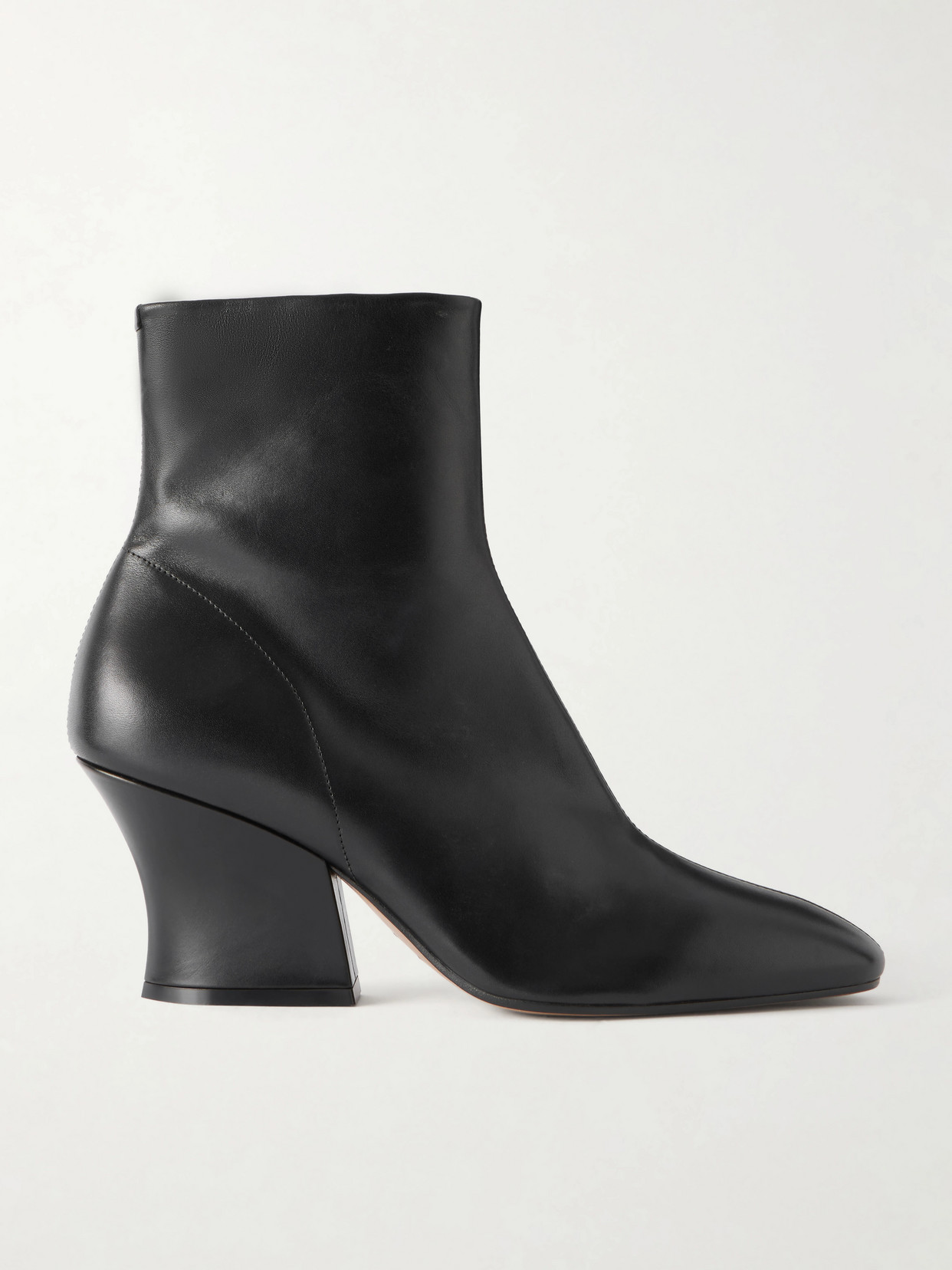Jil Sander Lune Leather Ankle Boots In Black