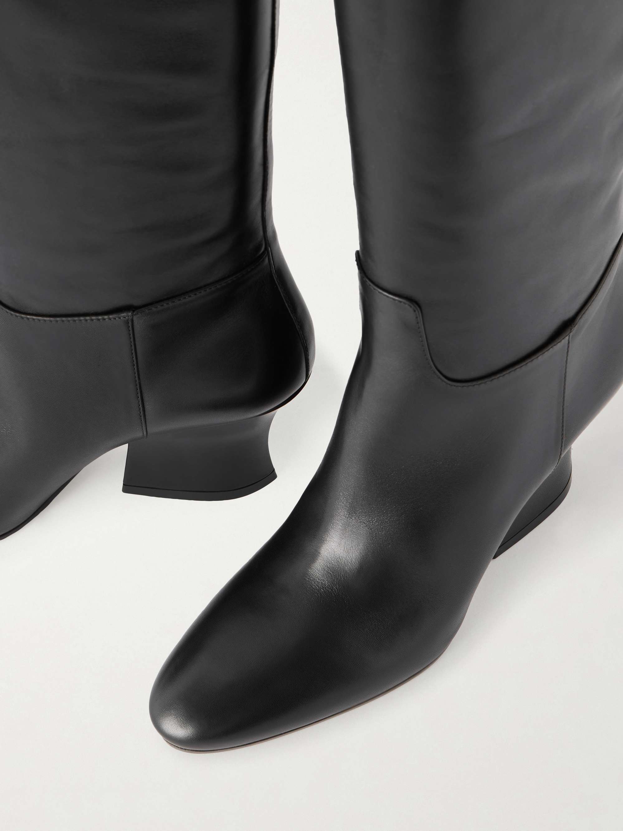 JIL SANDER Lune leather knee boots | NET-A-PORTER