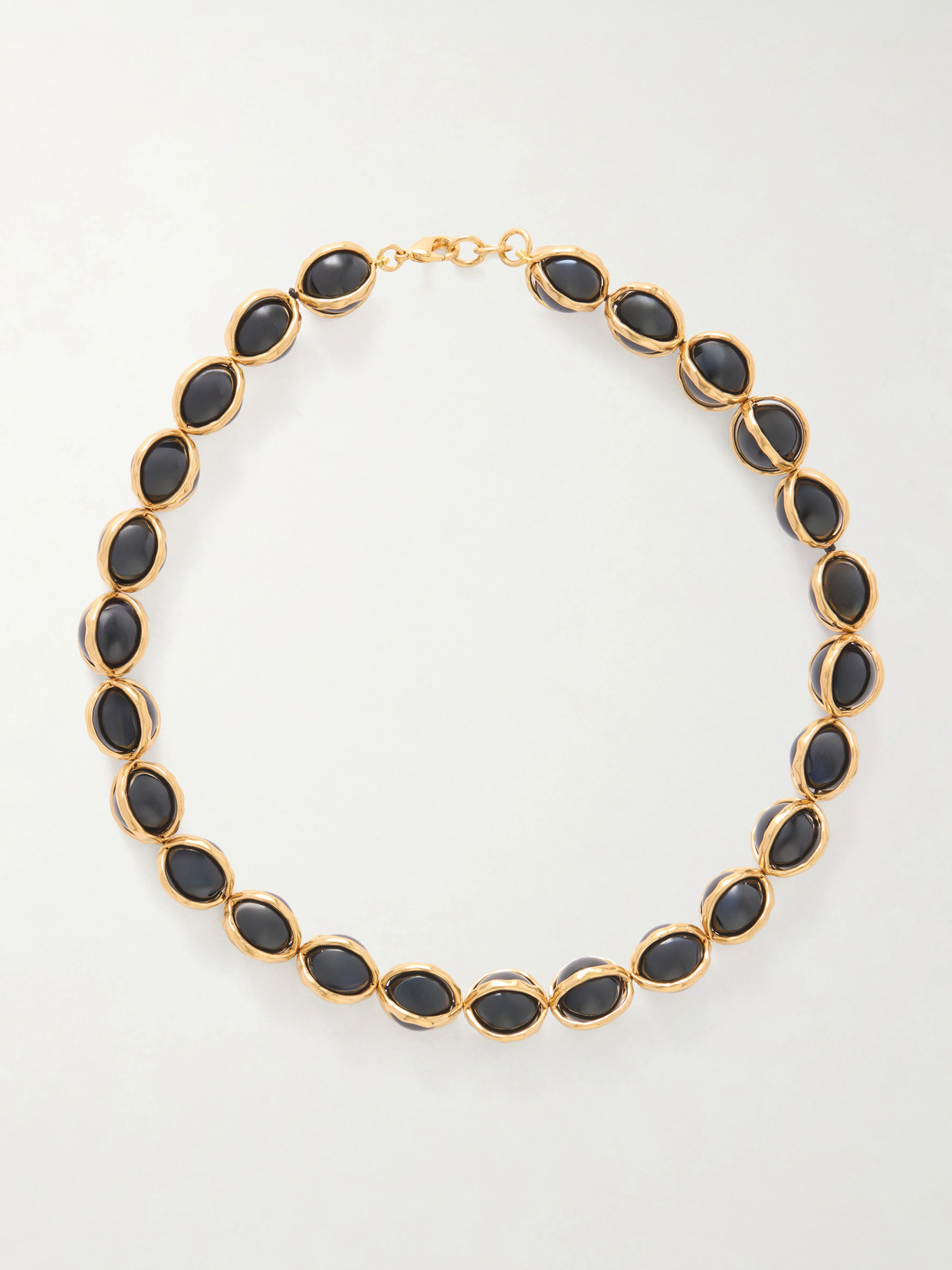 Jil Sander Gold-tone Onyx Beaded Necklace