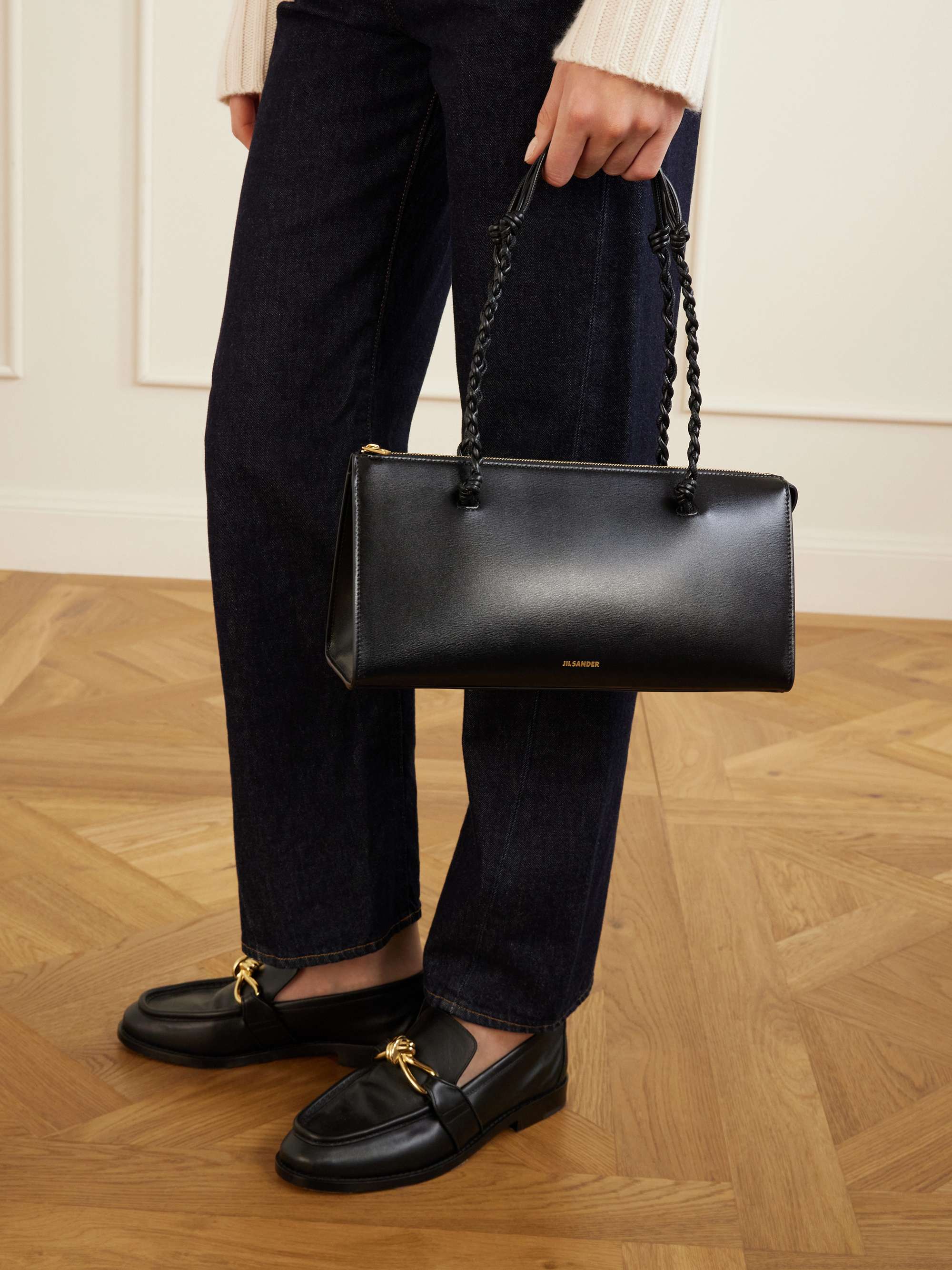 JIL SANDER Tangle Tent leather shoulder bag | NET-A-PORTER