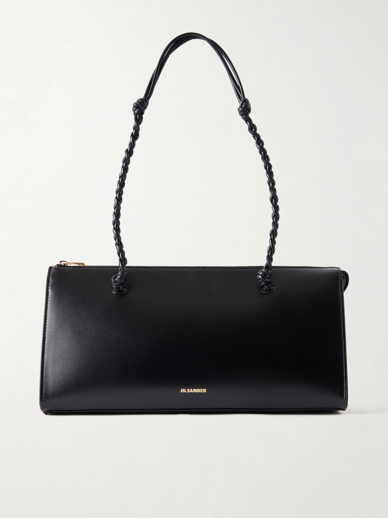 Jil Sander Tangle Tent Leather Shoulder Bag In Black
