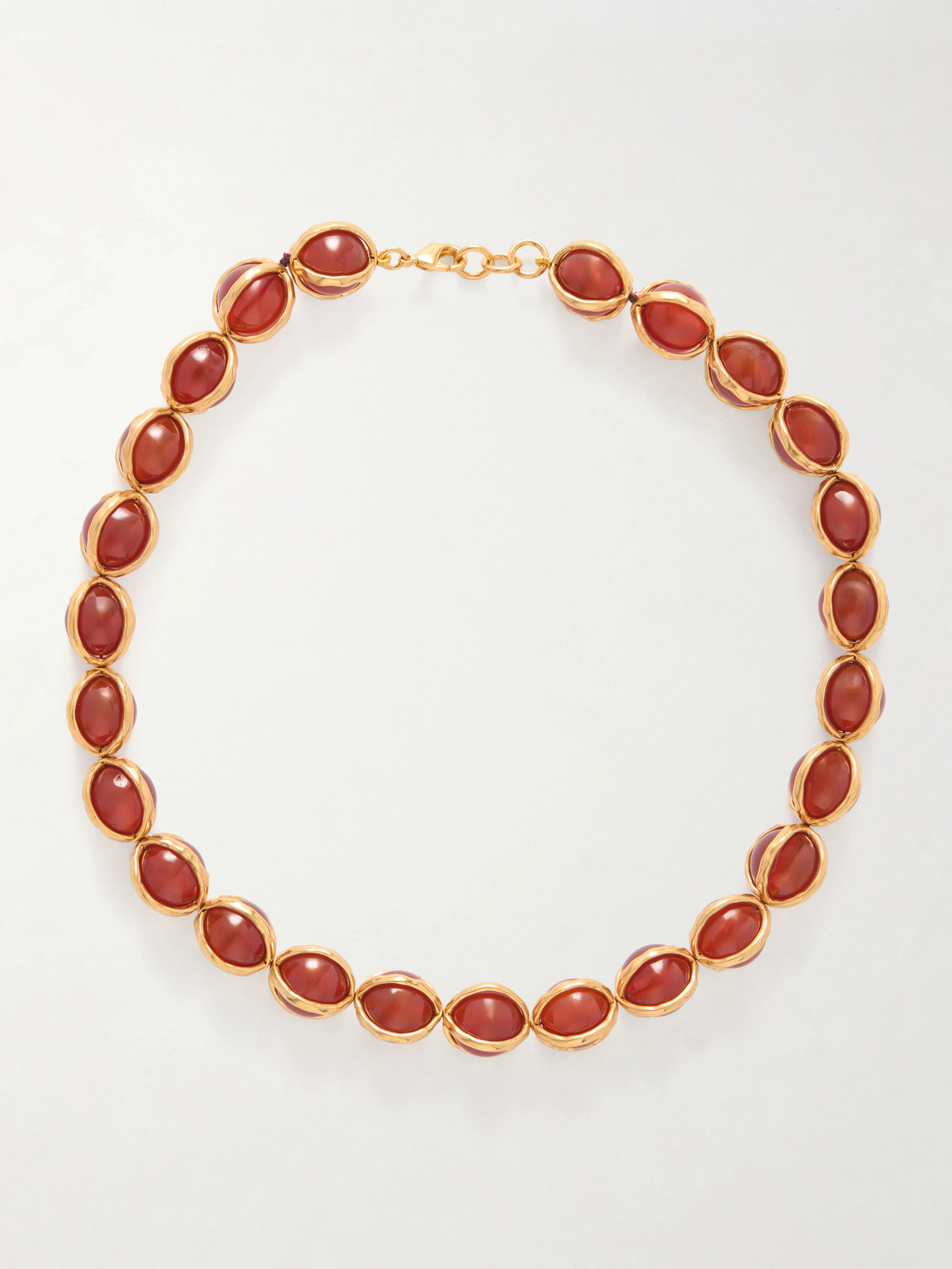 Jil Sander Gold-tone Agate Beaded Necklace