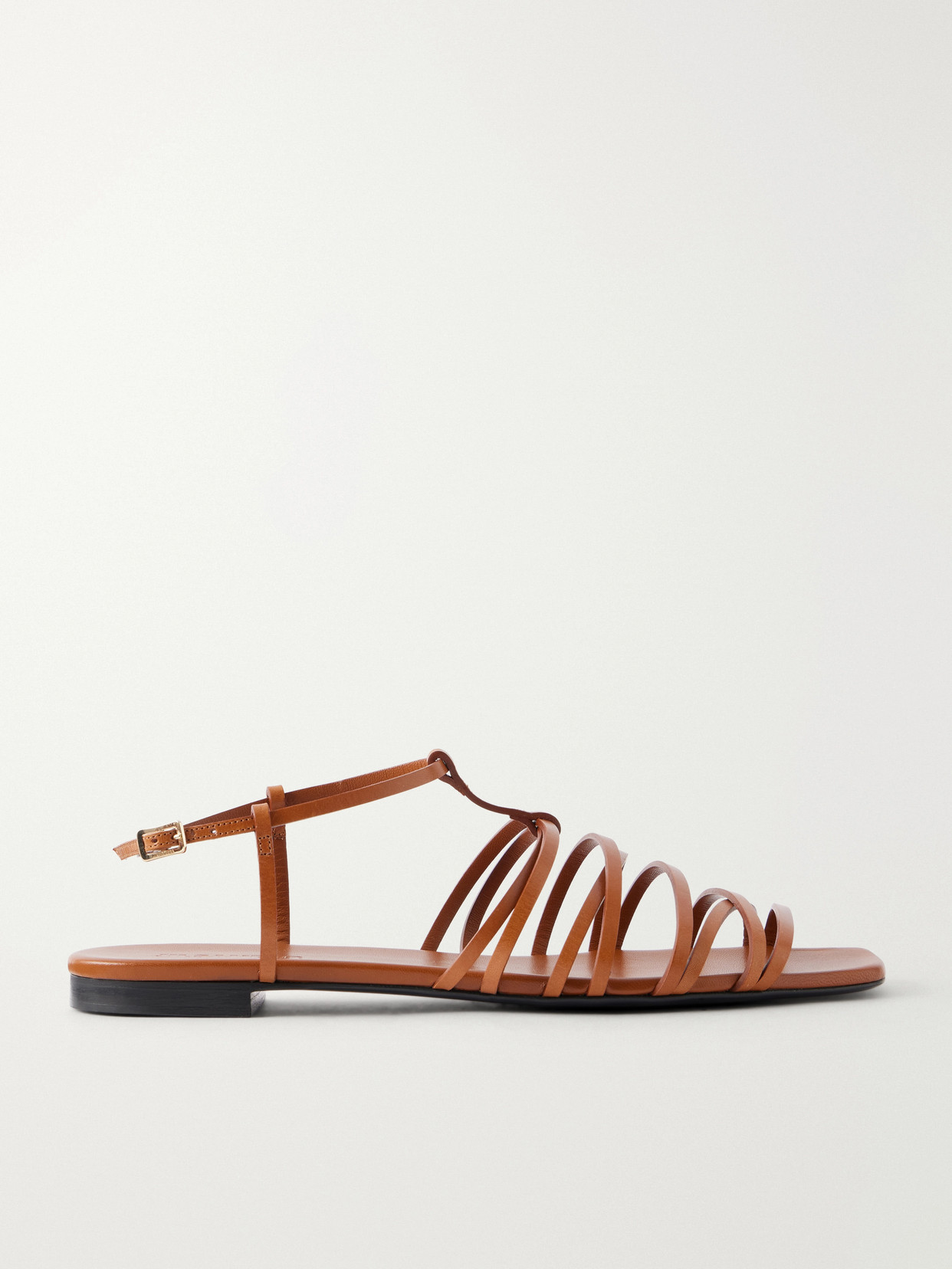Jil Sander Hydra Leather Sandals In Brown