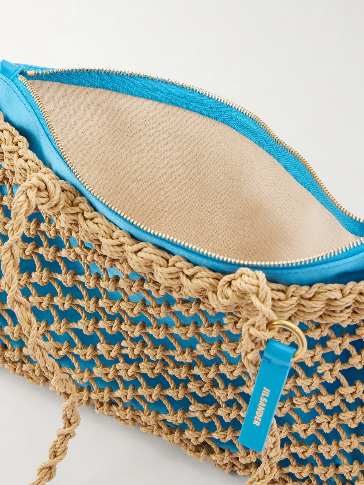 Tangle Net Satin And Cotton Cord Shoulder Bag