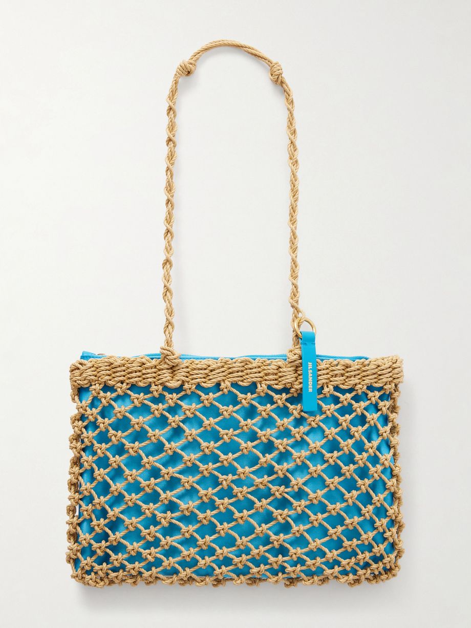 Tangle Net satin and cotton cord shoulder bag