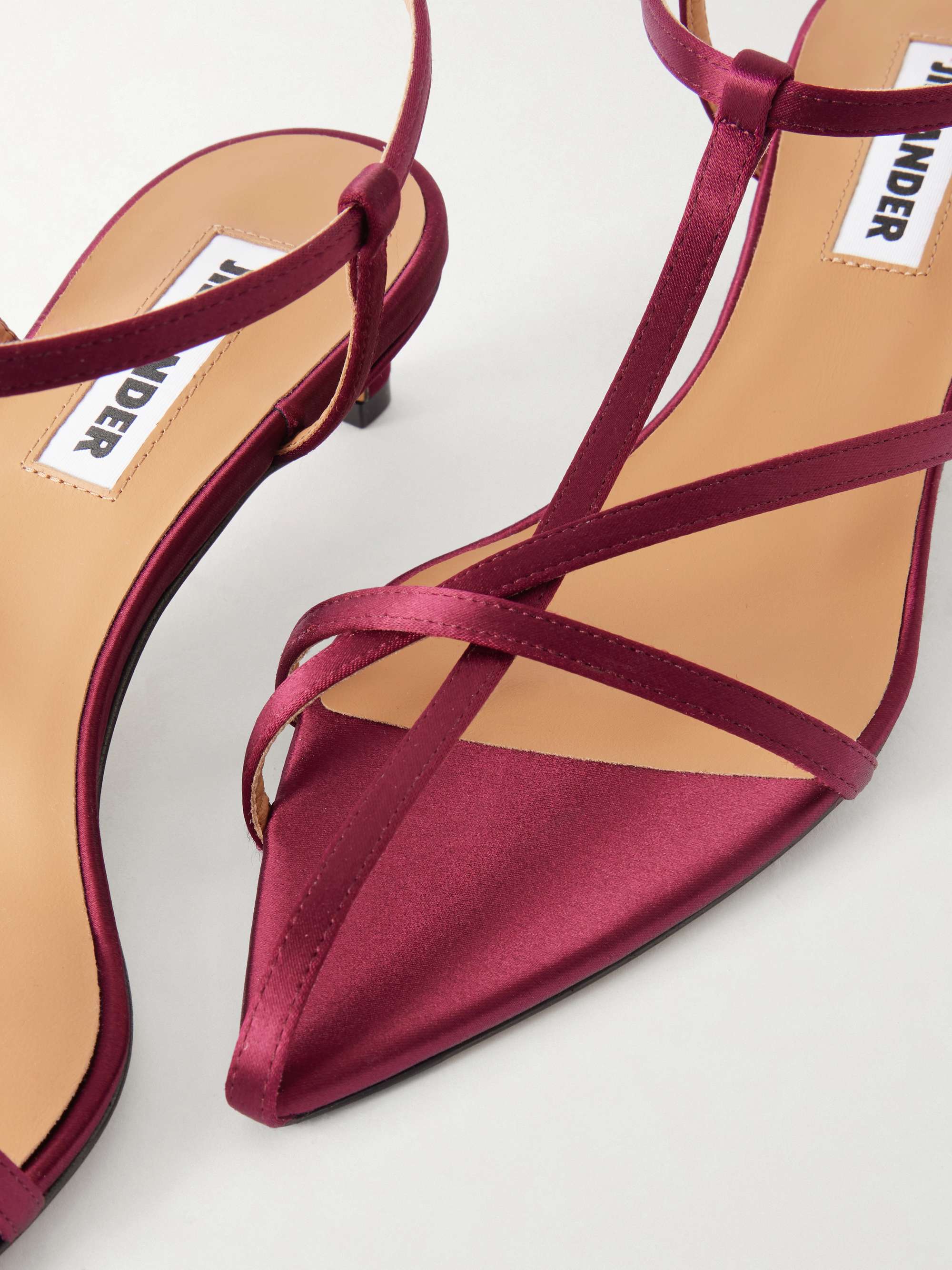 JIL SANDER Cage satin sandals | NET-A-PORTER