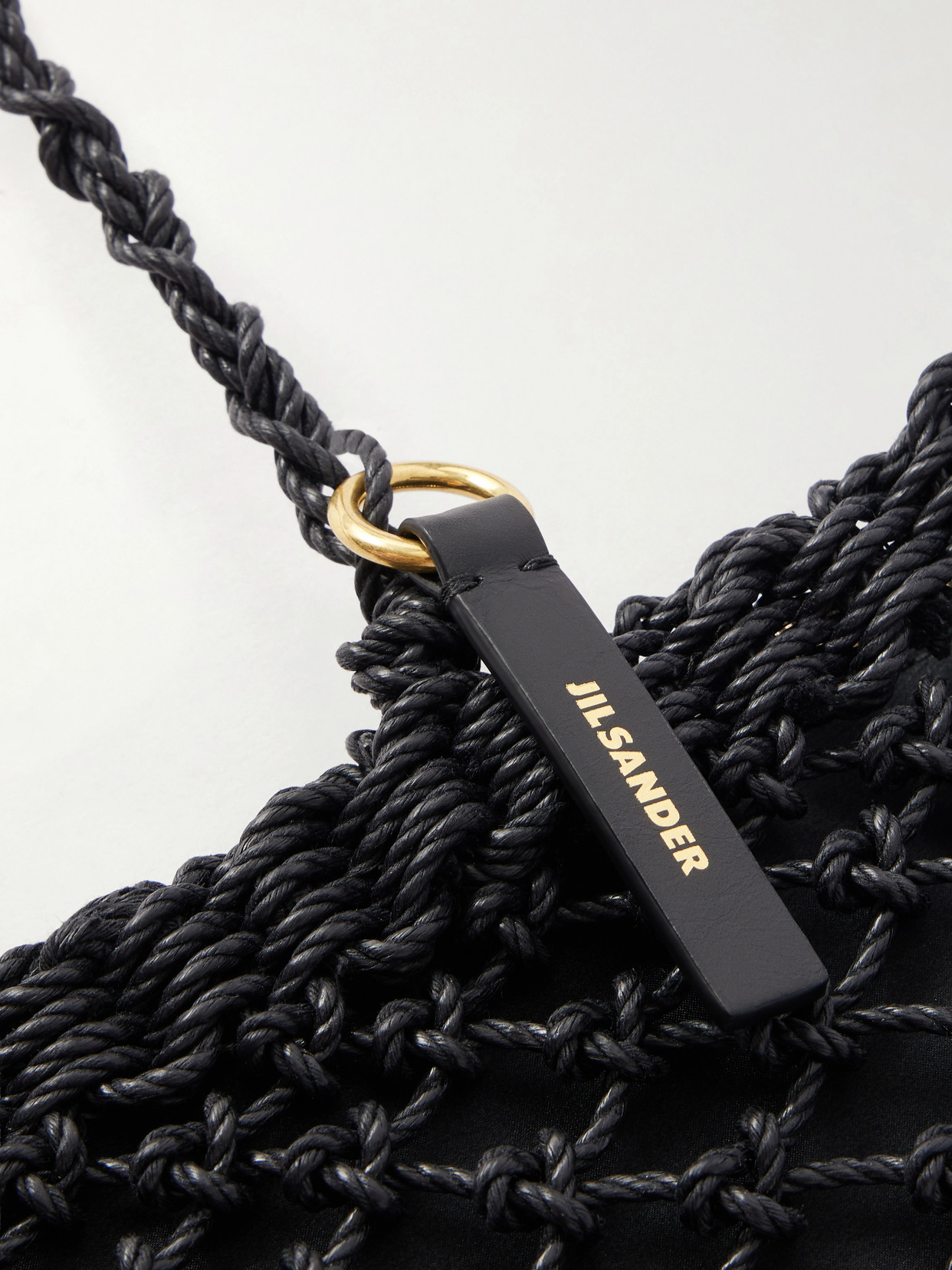 Tangle Net Satin And Cotton Cord Shoulder Bag