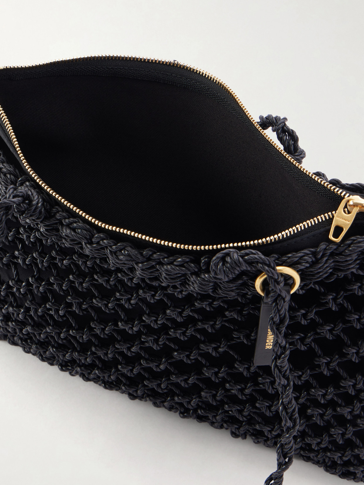 Tangle Net Satin And Cotton Cord Shoulder Bag