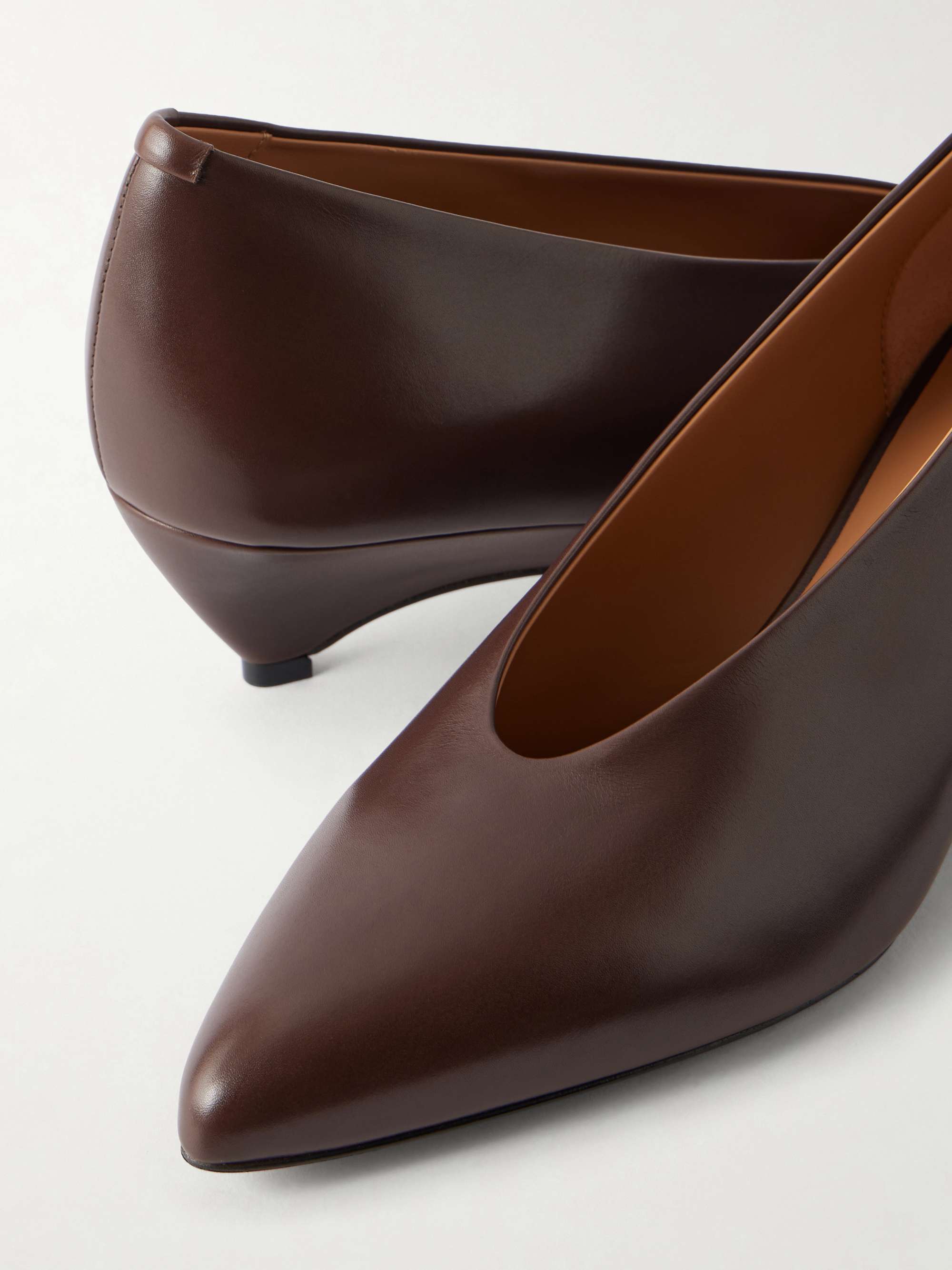 JIL SANDER Arc leather pumps | NET-A-PORTER