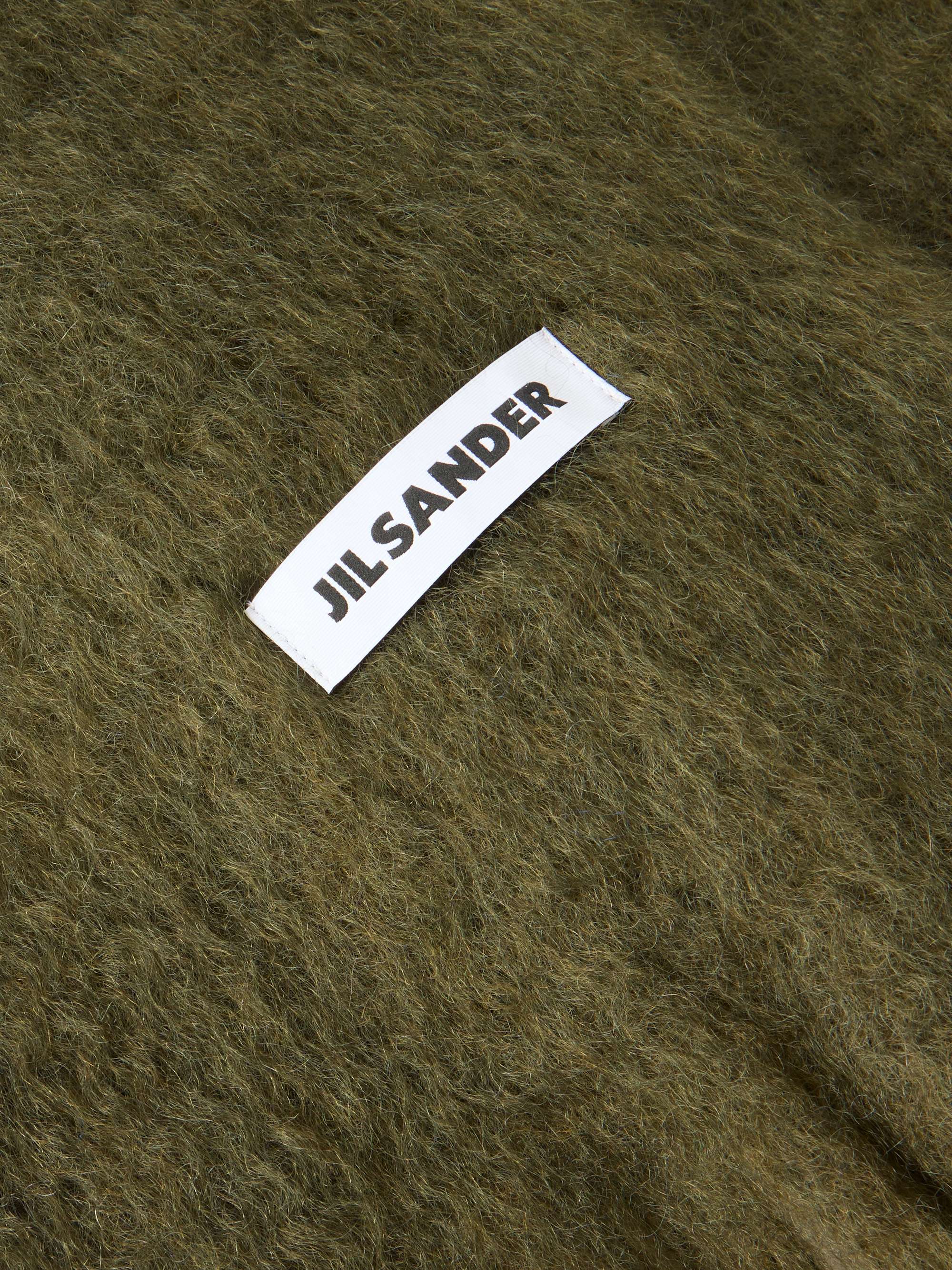 JIL SANDER Fringed mohair and wool-bend scarf | NET-A-PORTER
