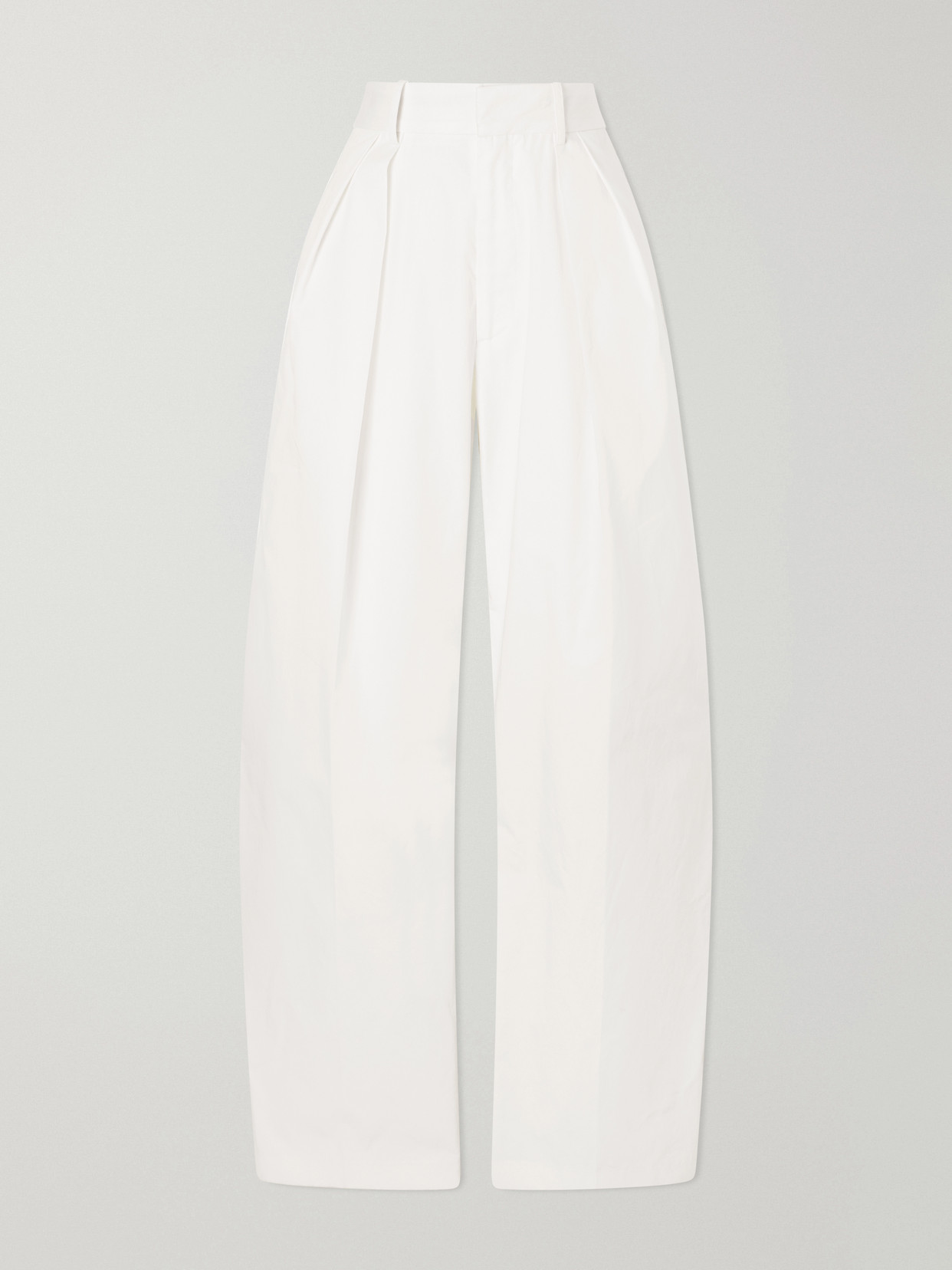 KALLMEYER - Joel Pleated Cotton-poplin Wide-leg Pants - Neutrals