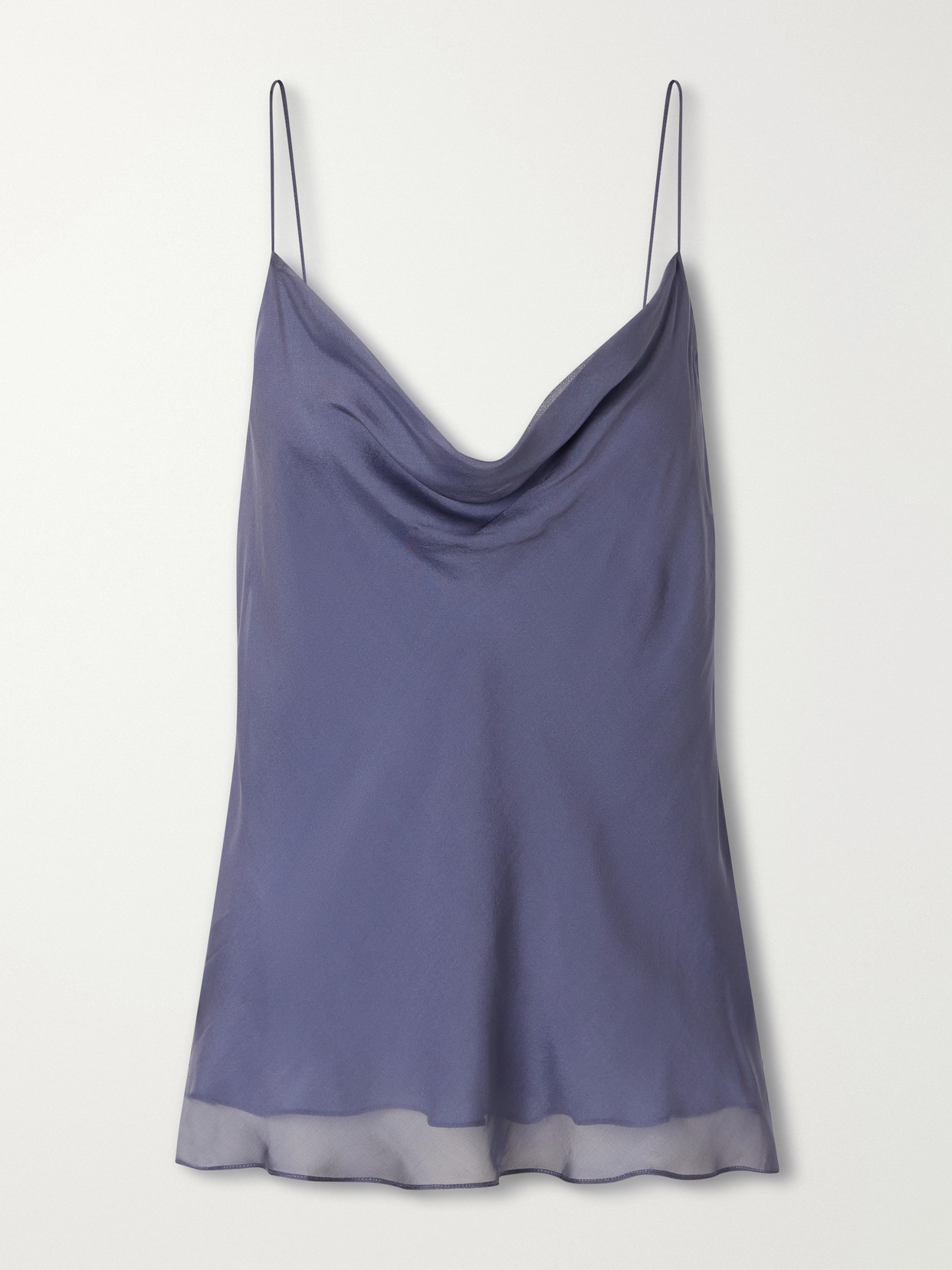 Kallmeyer Zia Draped Silk Camisole In Blue