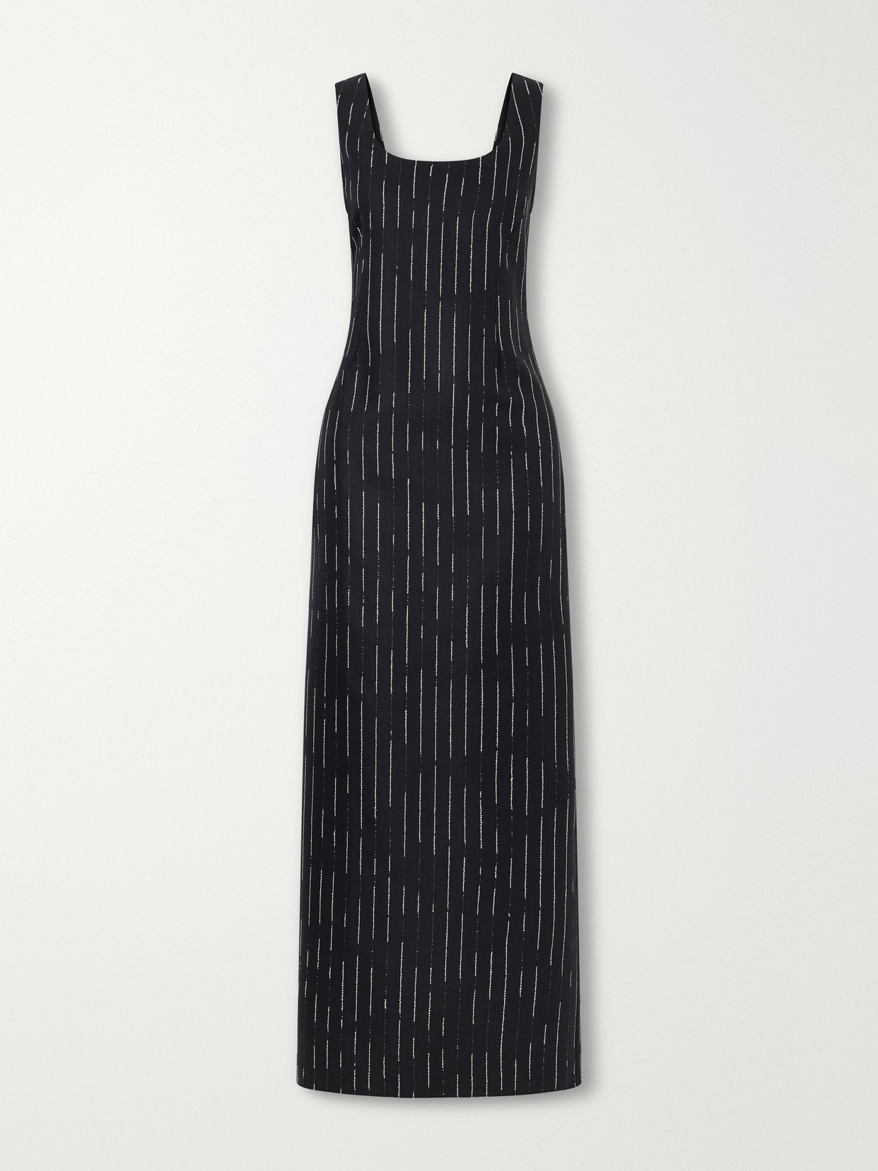 Kallmeyer Isadora Striped Wool Midi Dress In Black