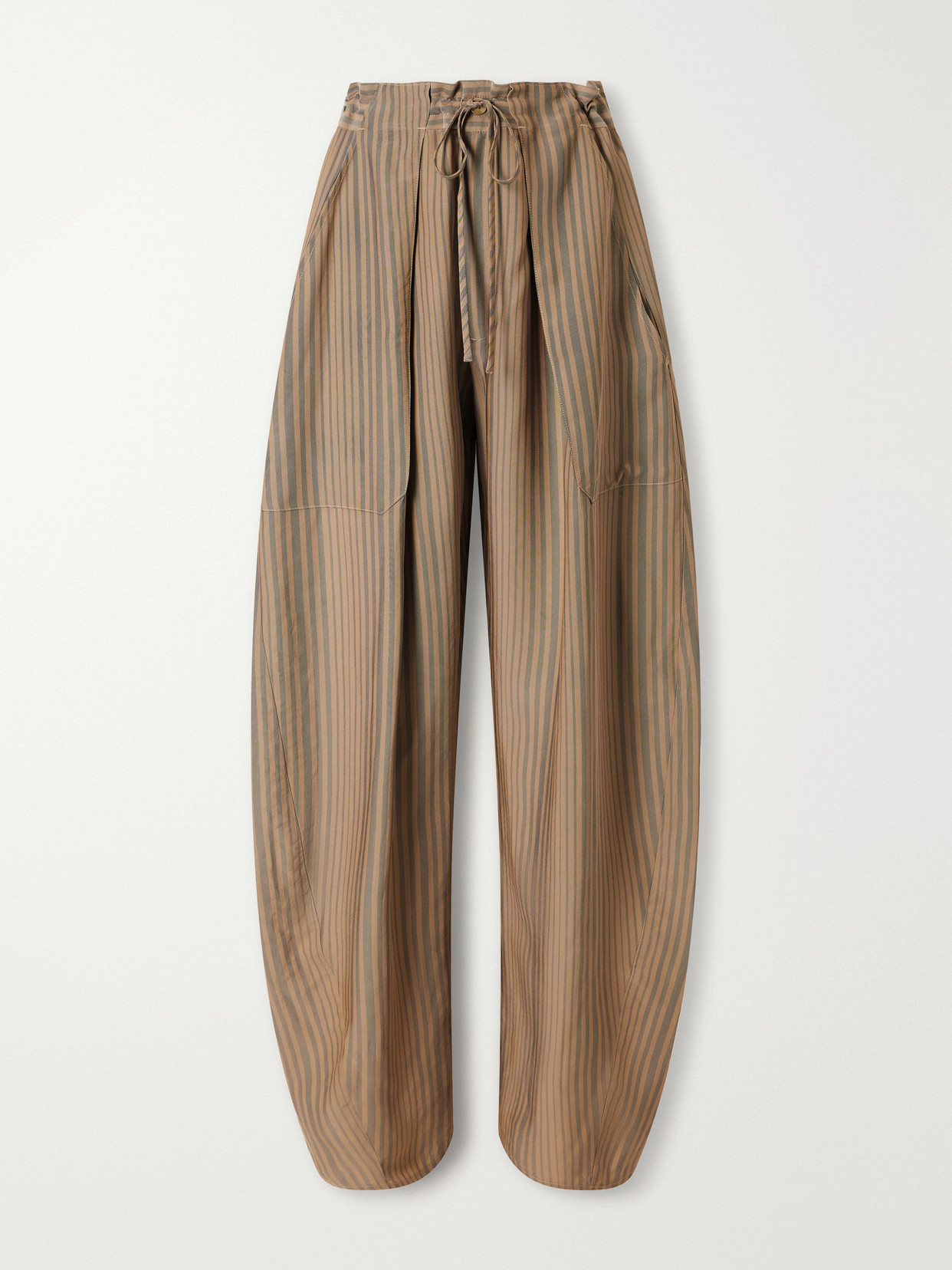 Kallmeyer Clemence Striped Twill Wide-leg Pants In Neutrals