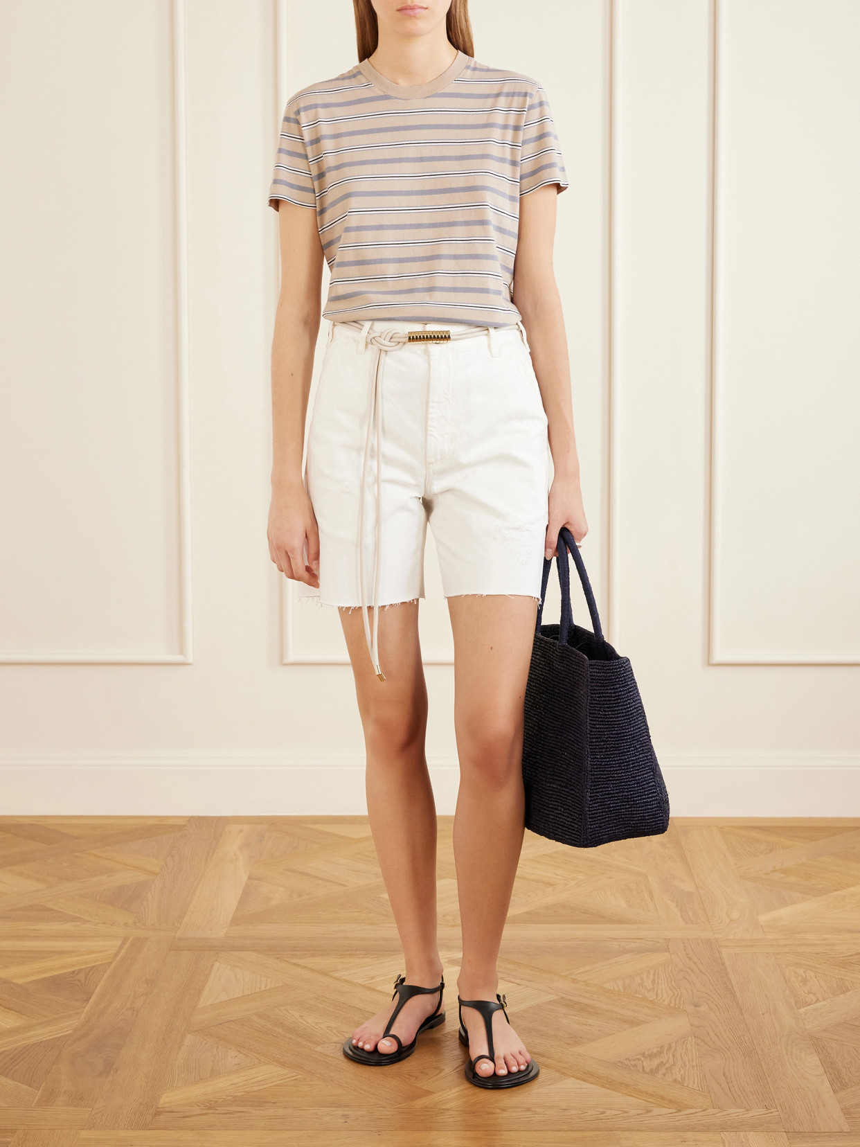 Kenzie Striped Cotton-Jersey T-Shirt