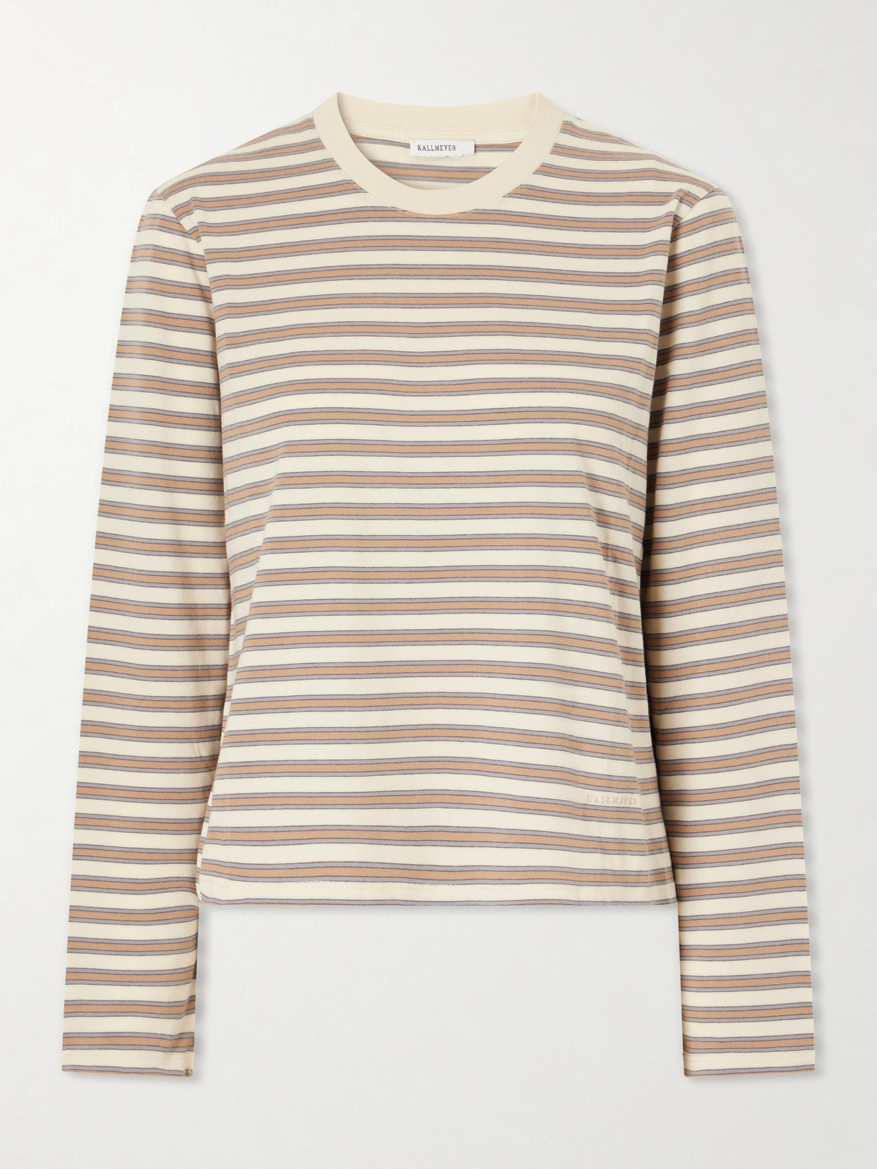 Kallmeyer Wynn Striped Cotton-jersey T-shirt In Orange
