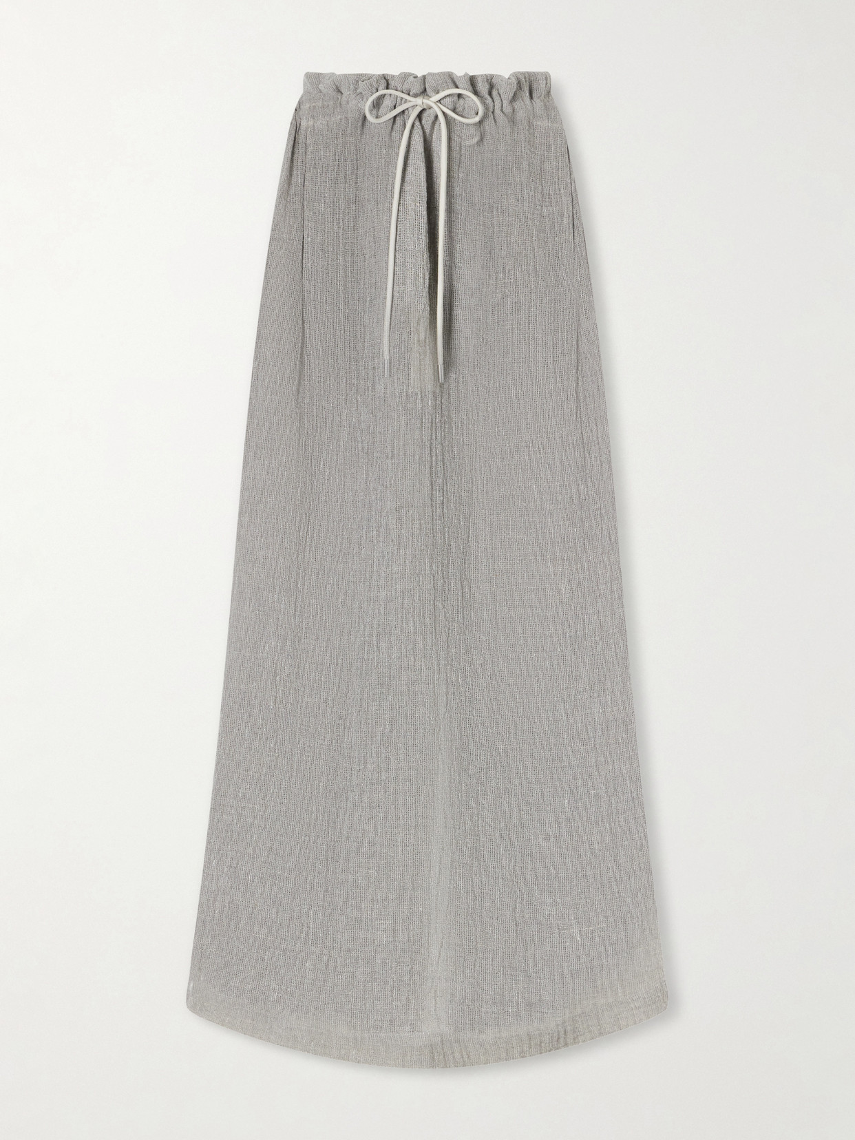 Kallmeyer Regina Linen-blend Gauze Midi Skirt In Gray