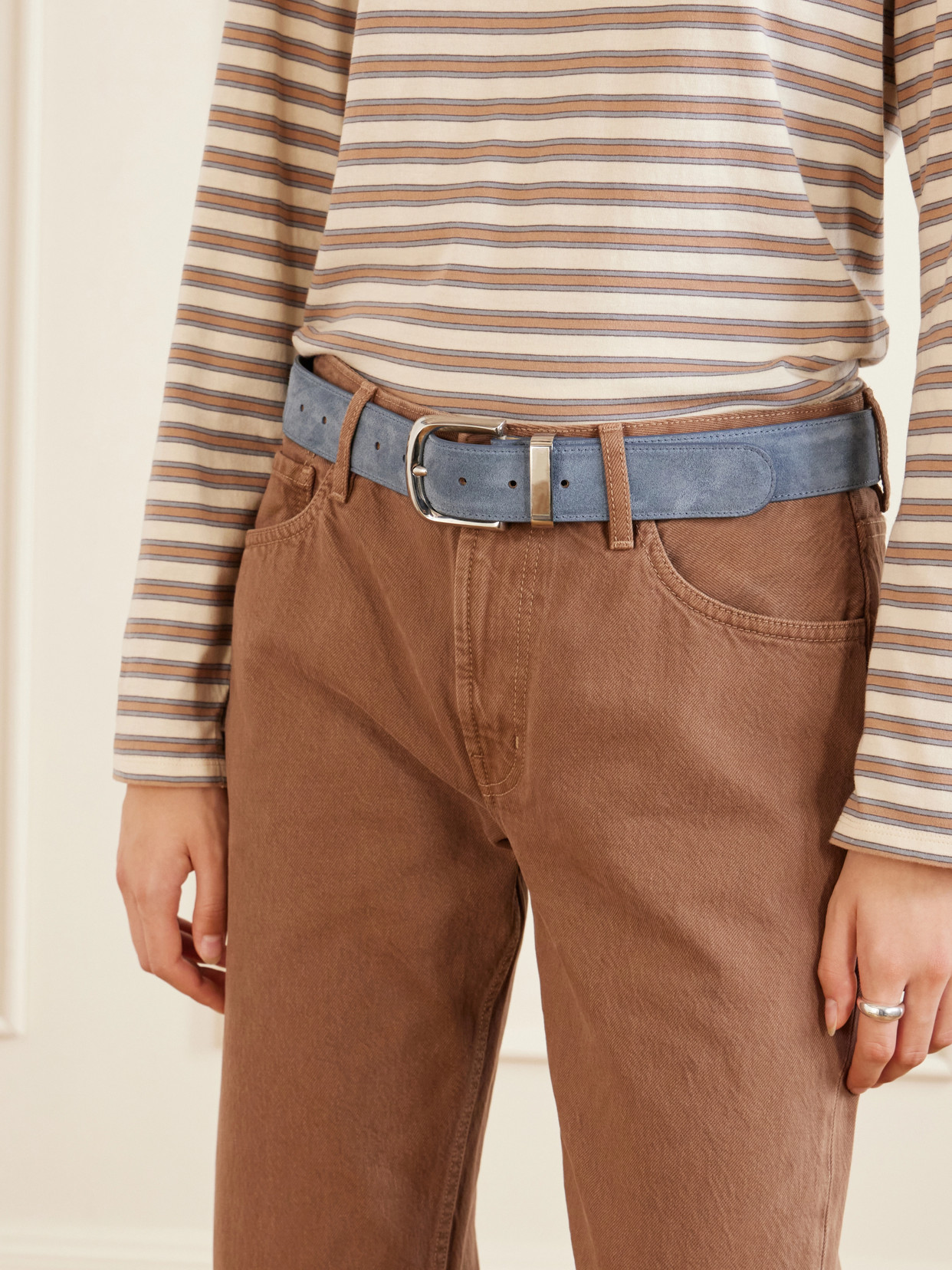 Kallmeyer Johnson Suede Belt In Blue