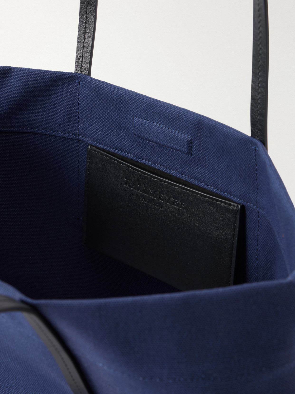 Driving Leather-Trimmed Canvas Tote