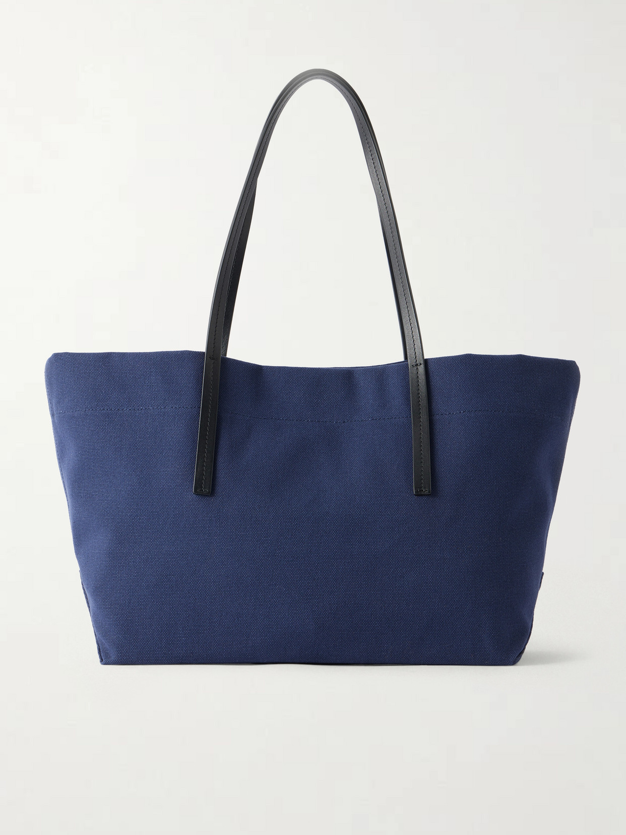 Kallmeyer Driving Leather-trimmed Canvas Tote In Blue