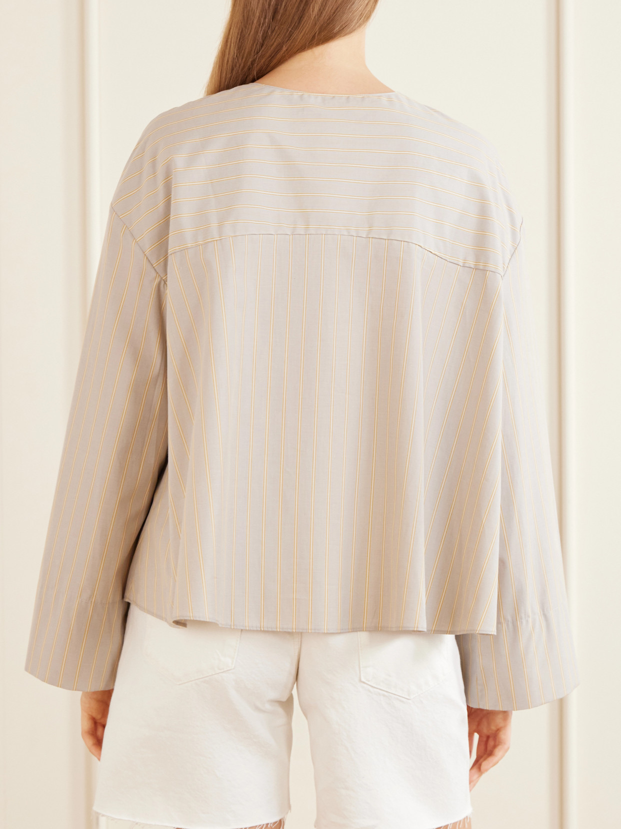 Marguerite Striped Cotton-Poplin Blouse