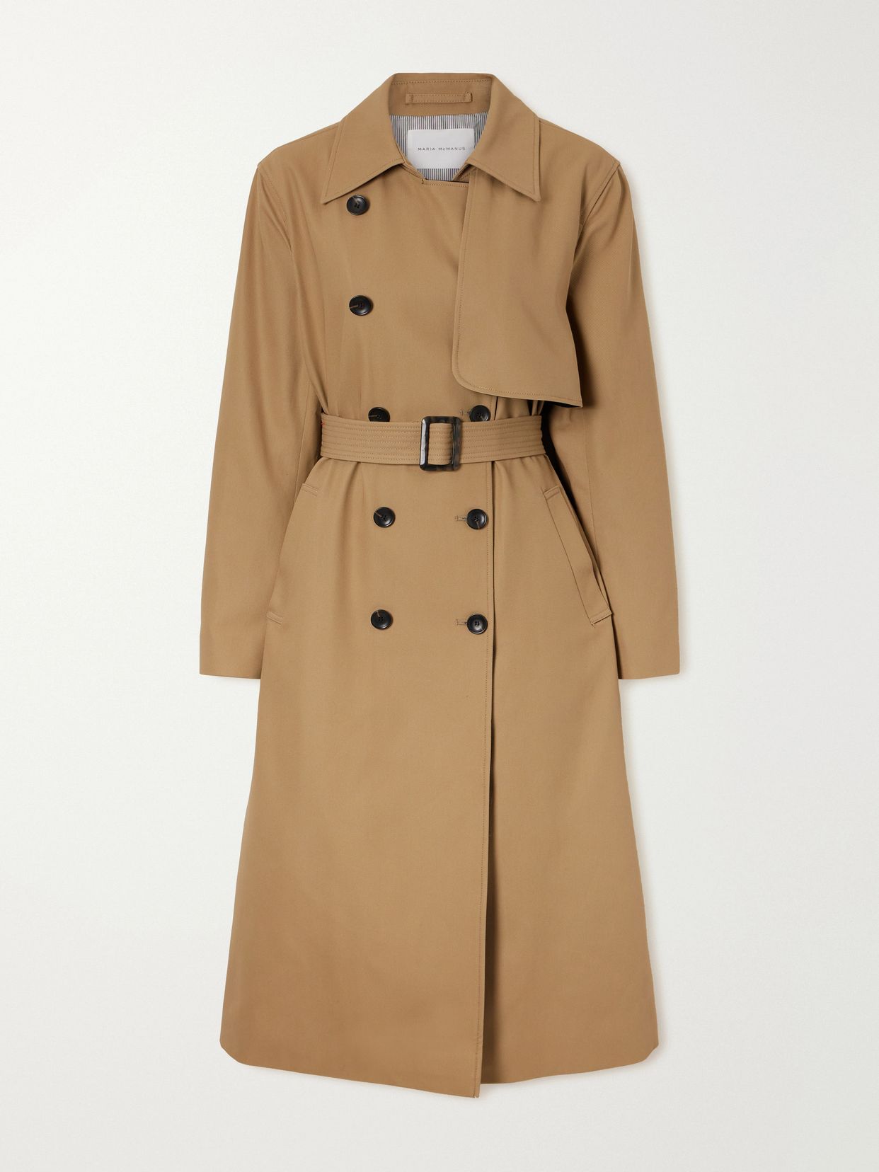 organic cotton drill trench coat