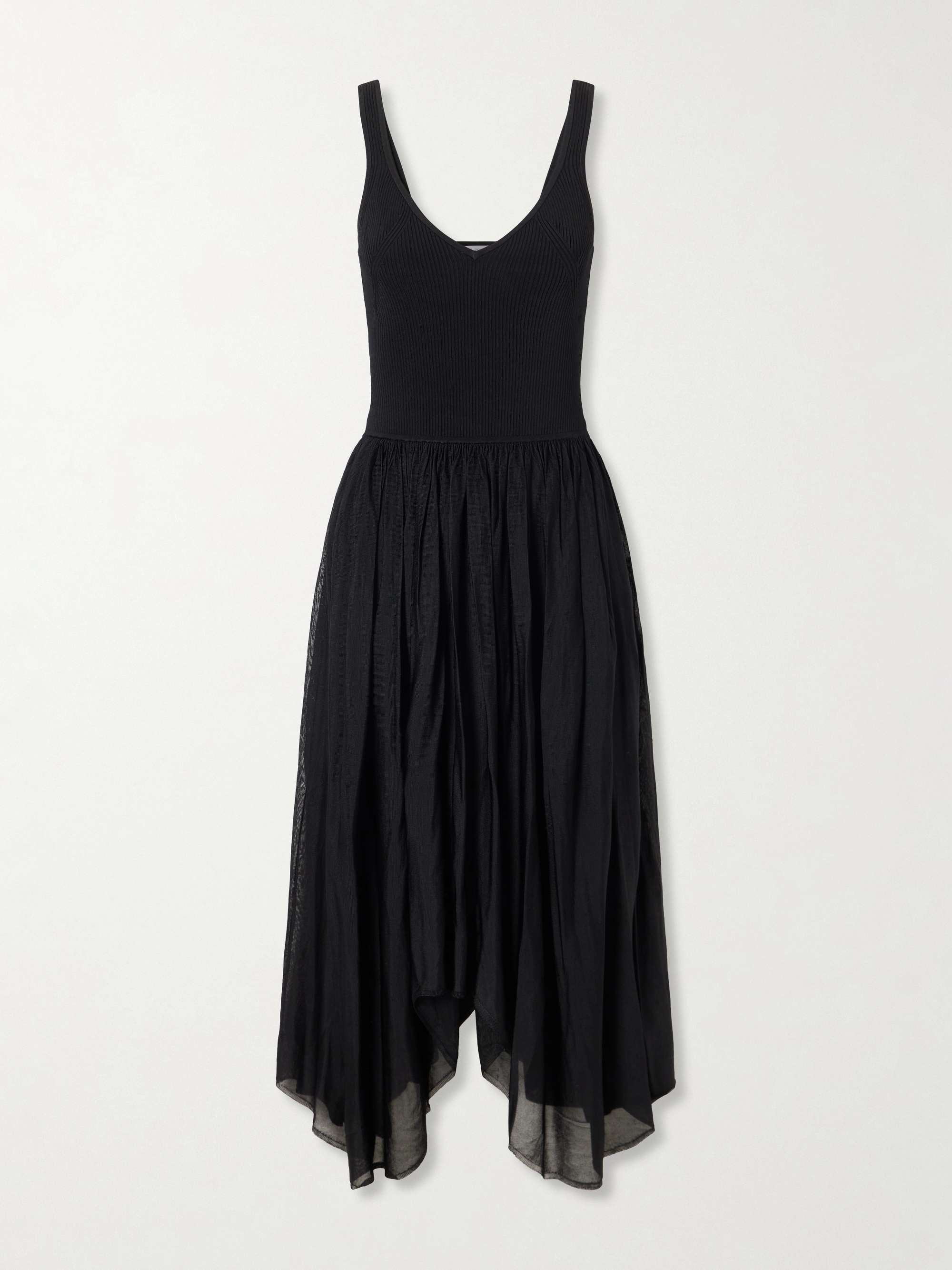 maria knitted midi dress MARIA MCMANUS Wave ribbed-corset knitted midi dress