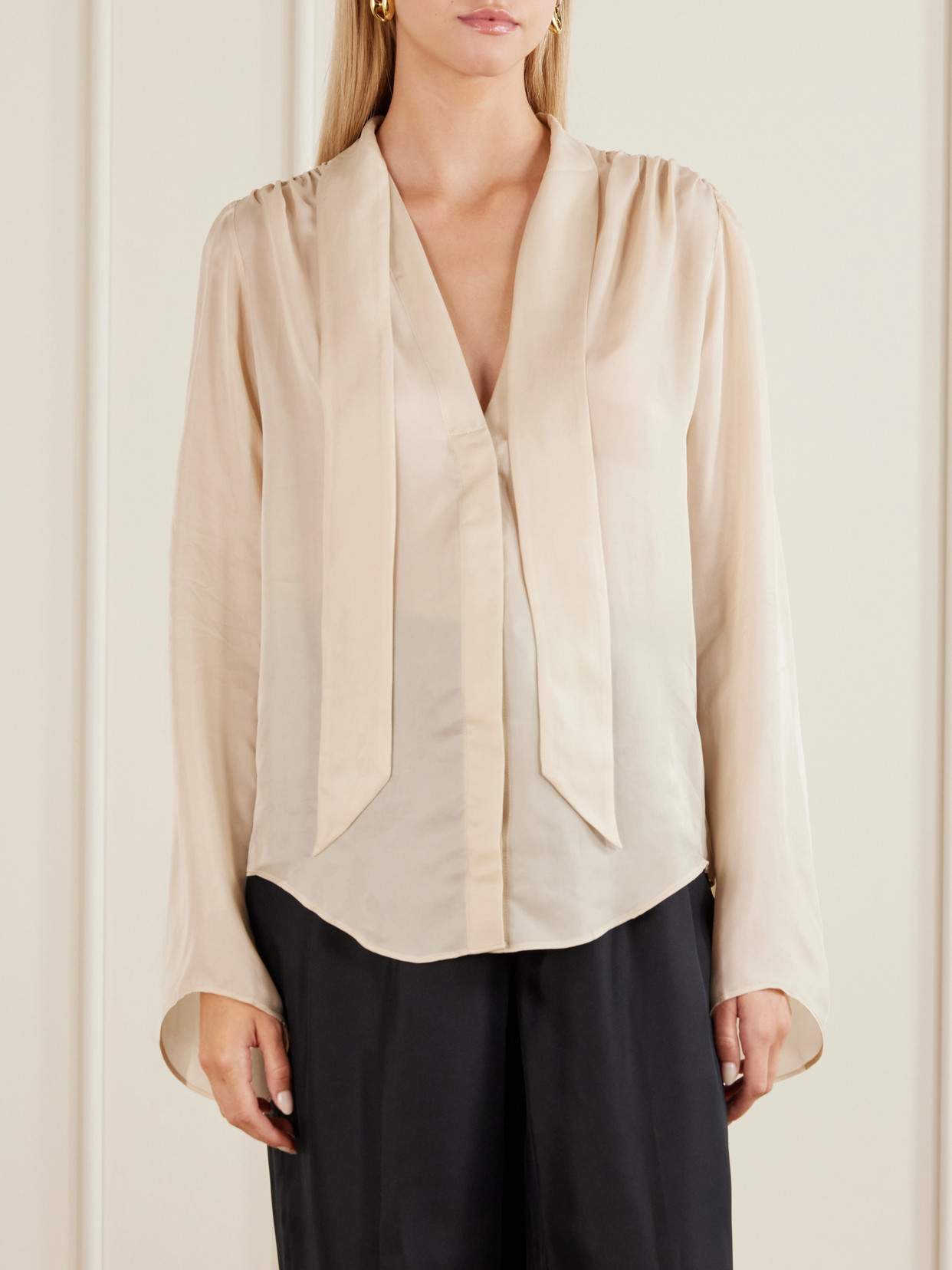 Scarf-Detailed Blouse
