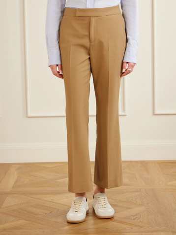 MARIA MCMANUS Cotton-blend straight-leg high-waist pants