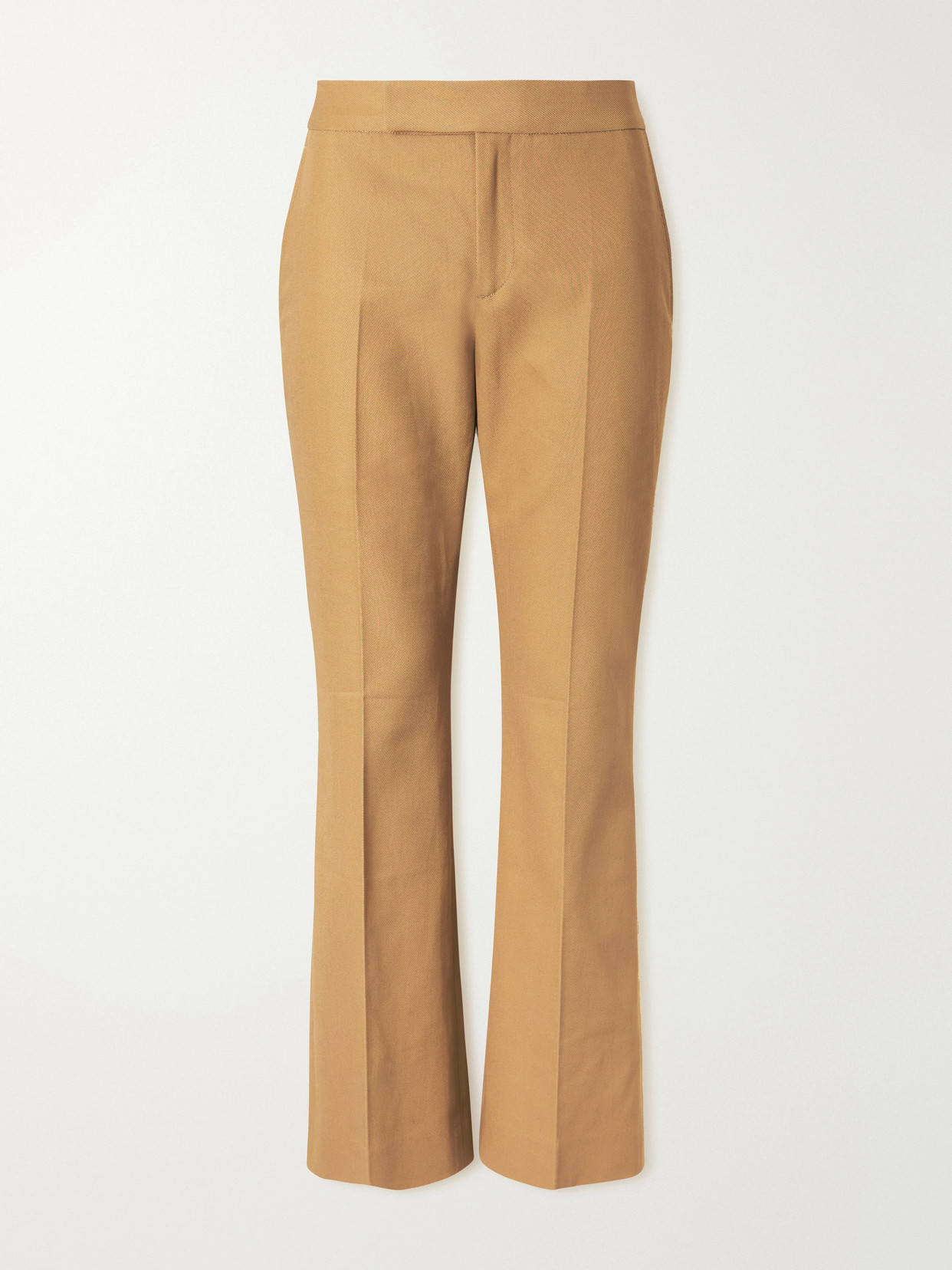 Maria Mcmanus Cotton-blend Straight-leg High-waist Pants In Brown