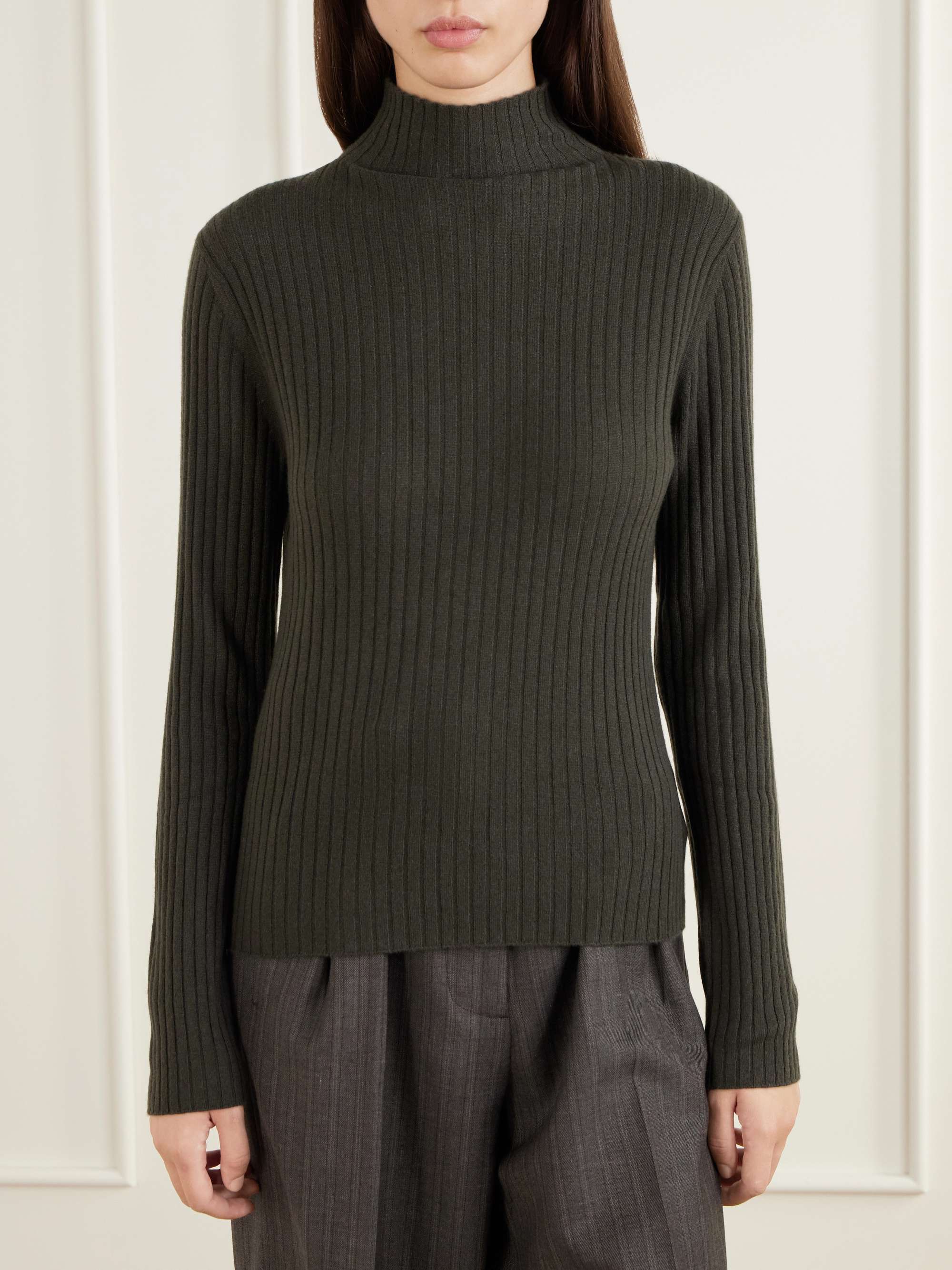 ARCH4 Ariana ribbed organic cashmere turtleneck sweater