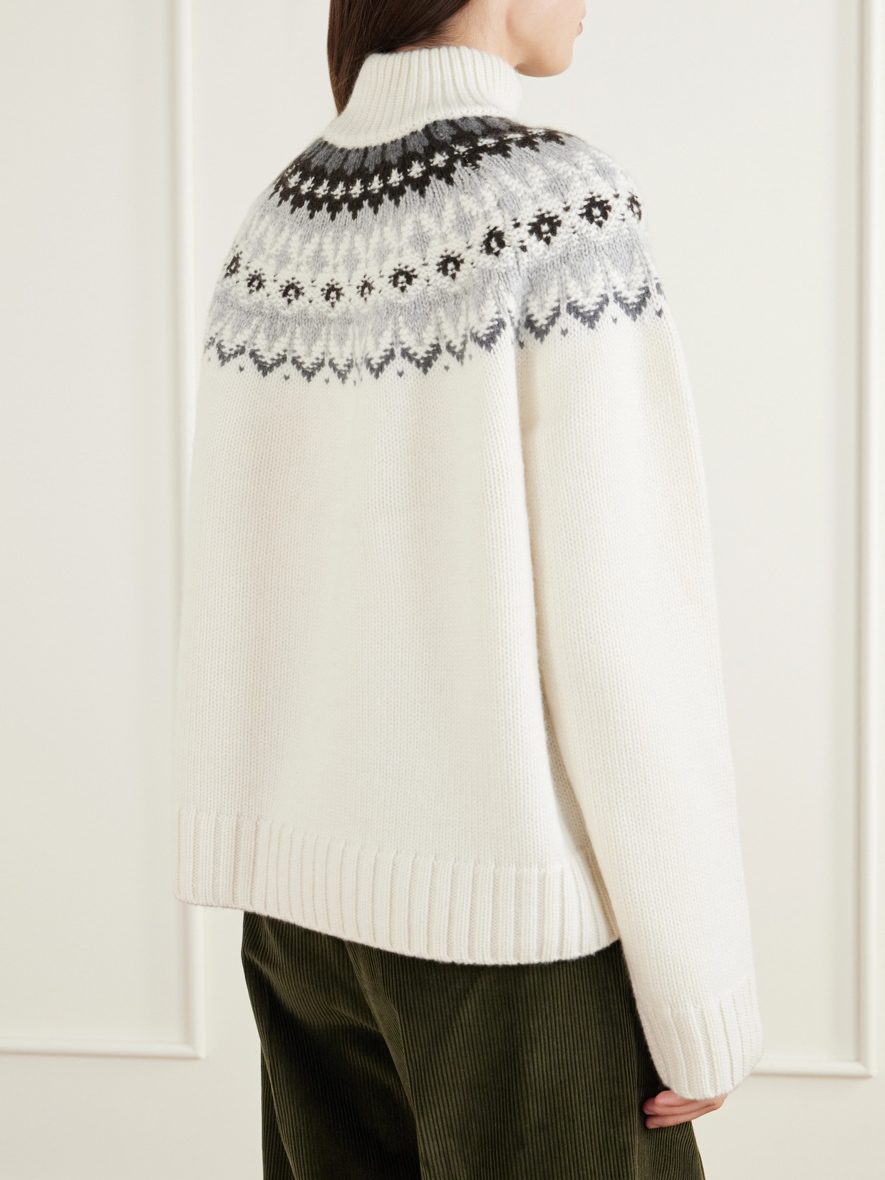 Saint Gervais Fair Isle Cashmere Half-Zip Sweater